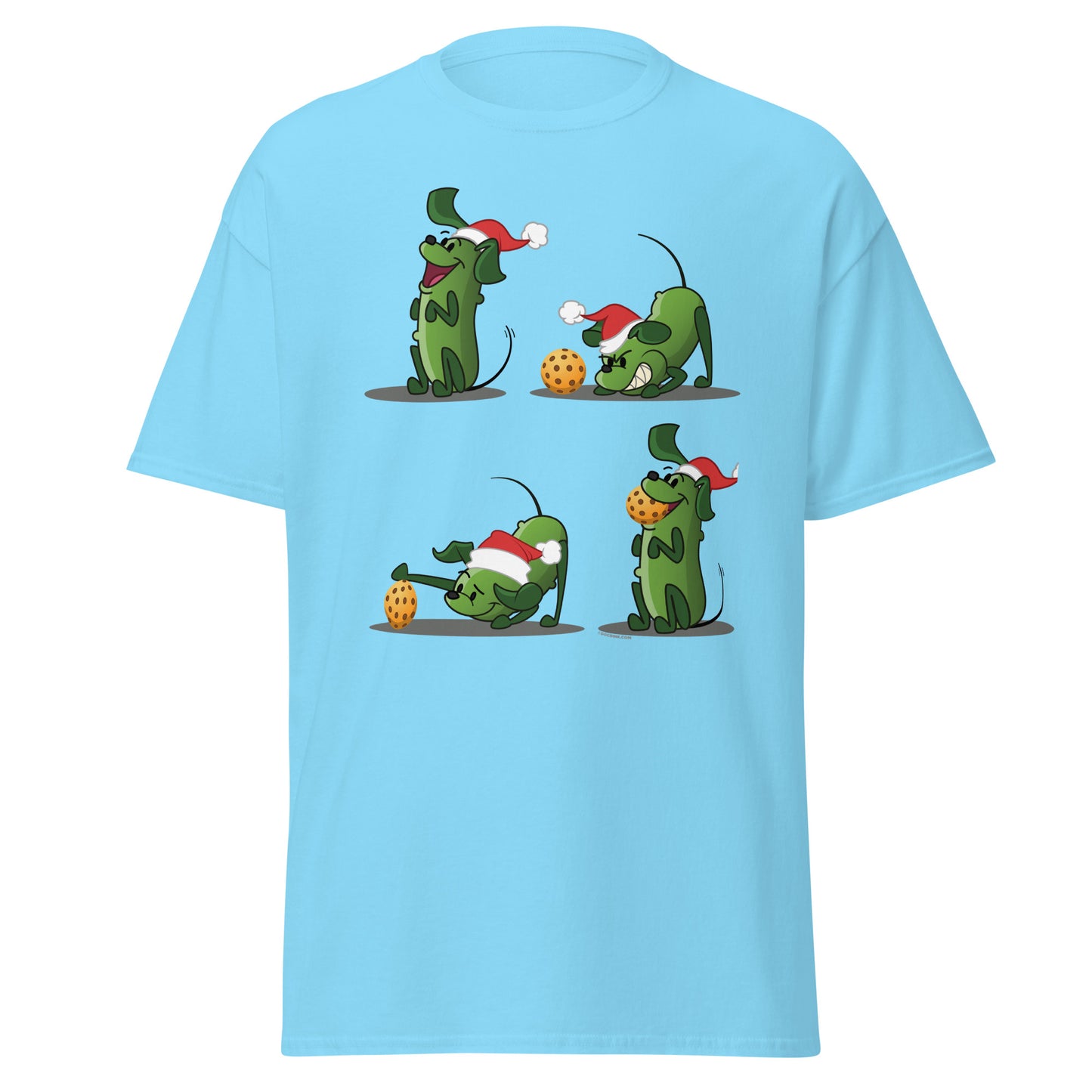 100% Cotton Pickleball T-Shirt - Pickles wants to Play! - Christmas sq. - DocDink.com