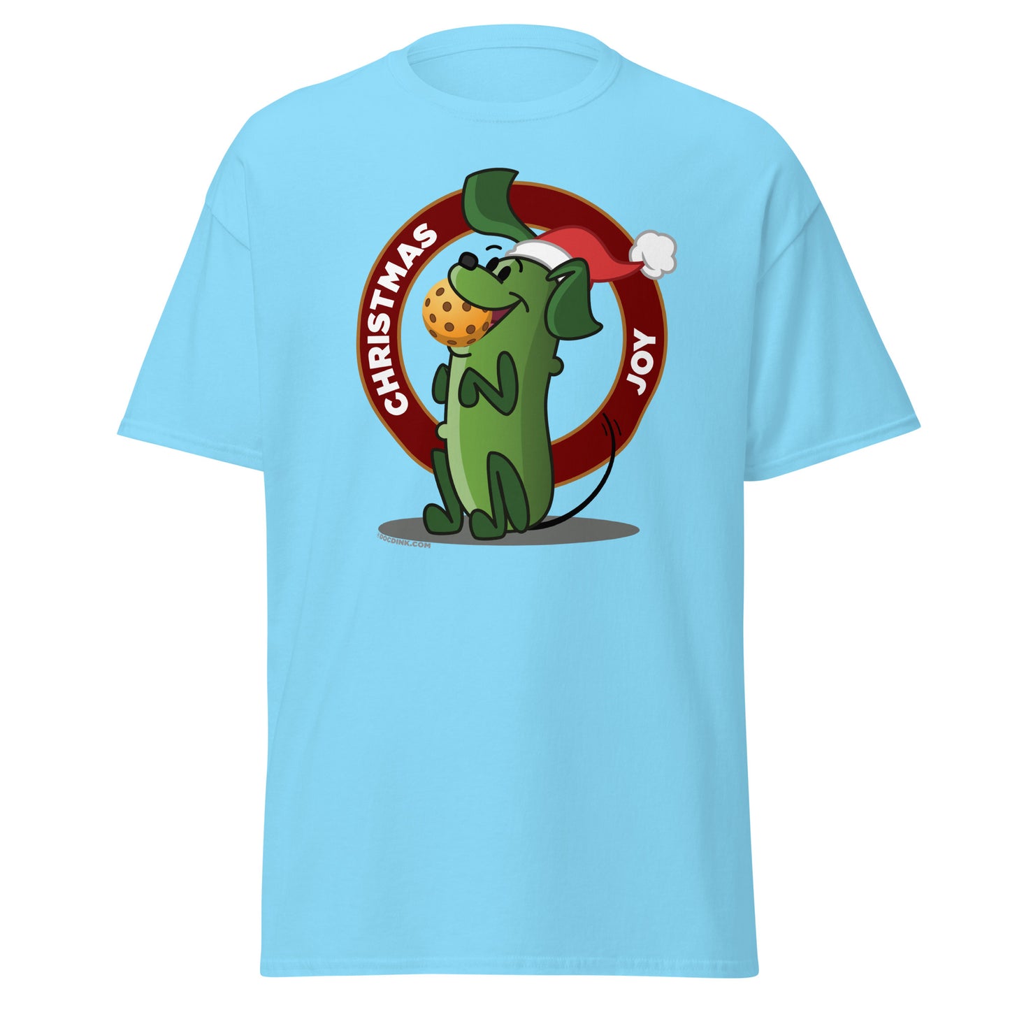 100% Cotton Pickleball T-Shirt - Pickles "Christmas Joy" - DocDink.com