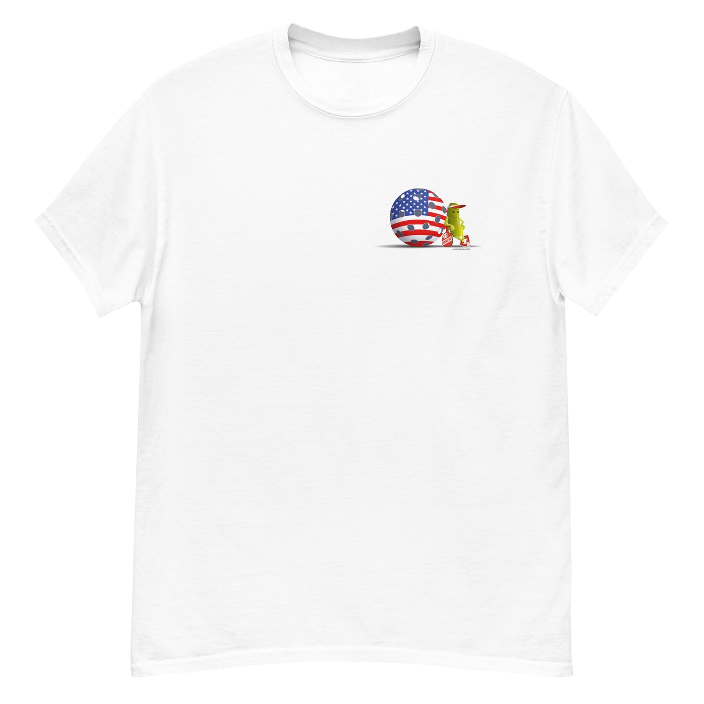 100% Cotton Pickleball T-Shirt - "Resting Pickleball USA" on pocket & back - DocDink.com