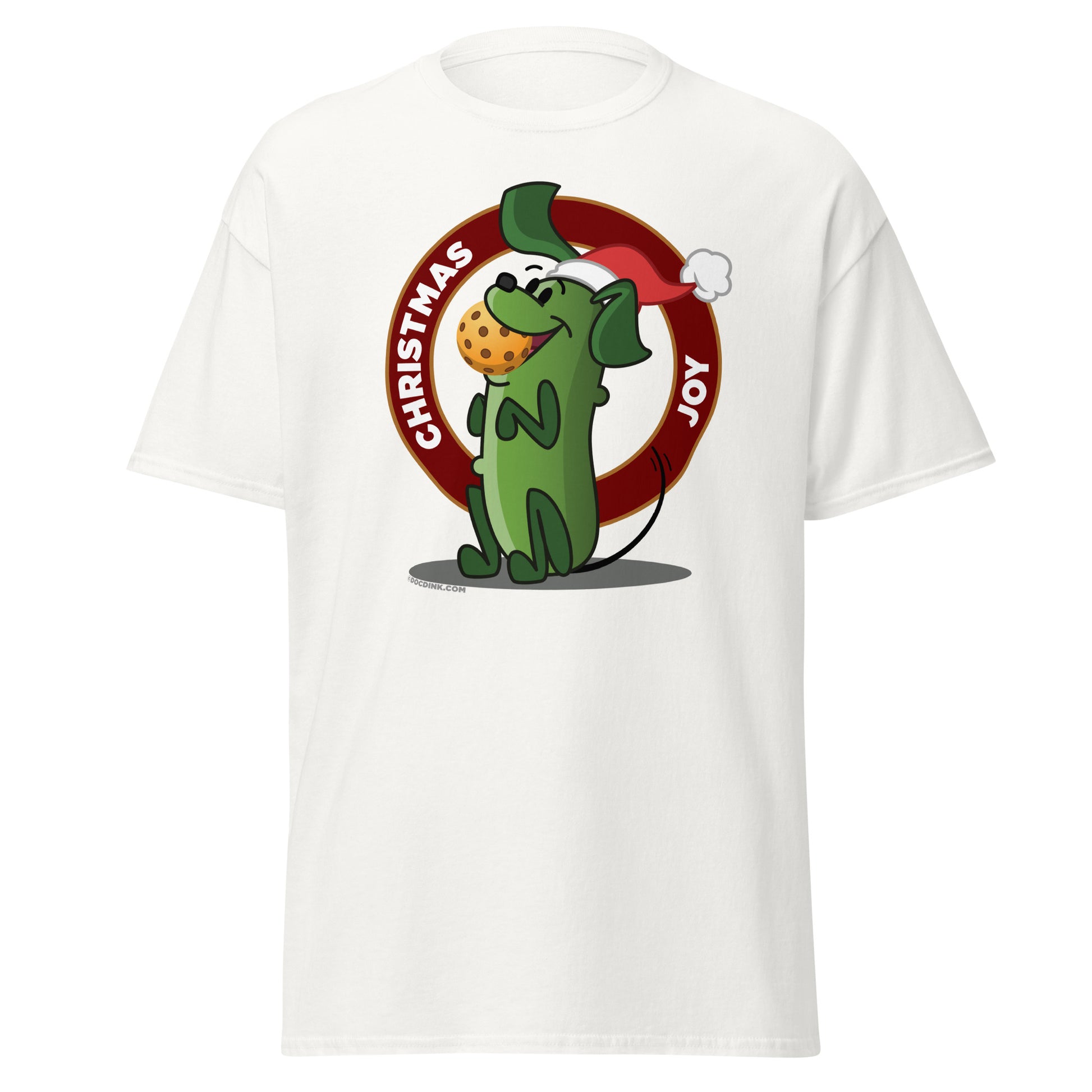 100% Cotton Pickleball T-Shirt - Pickles "Christmas Joy" - DocDink.com