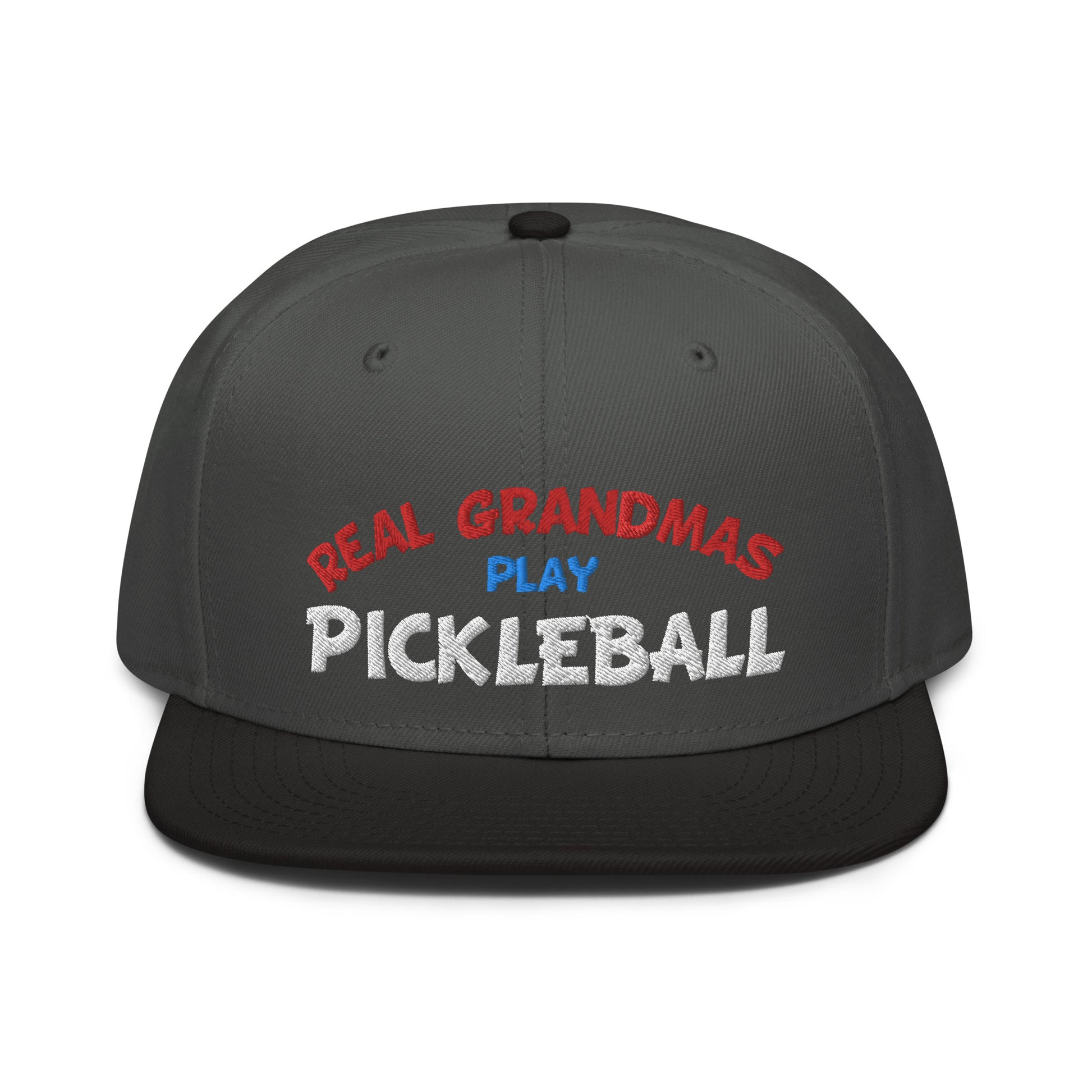 Snapback Hat - "REAL Grandmas Play Pickleball" - DocDink.com