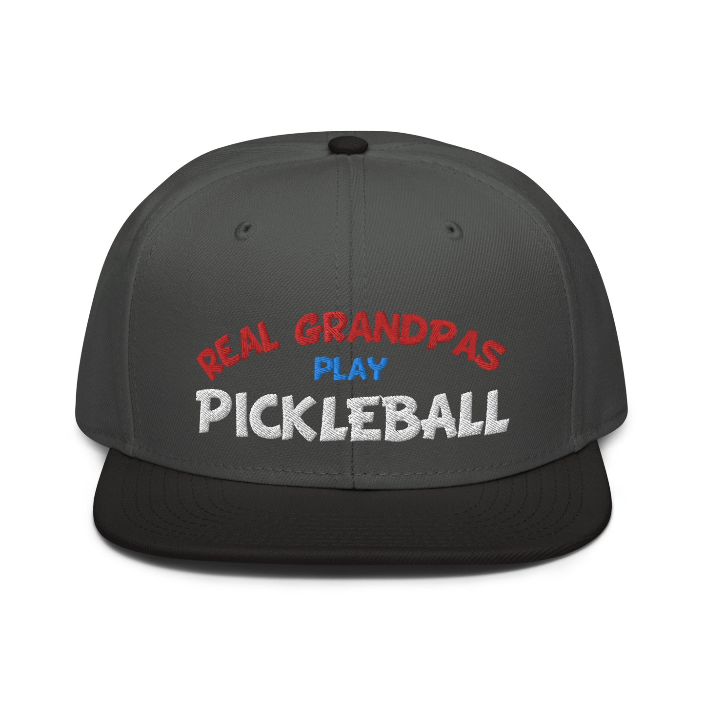 Snapback Hat - "REAL Grandpas Play Pickleball" - DocDink.com