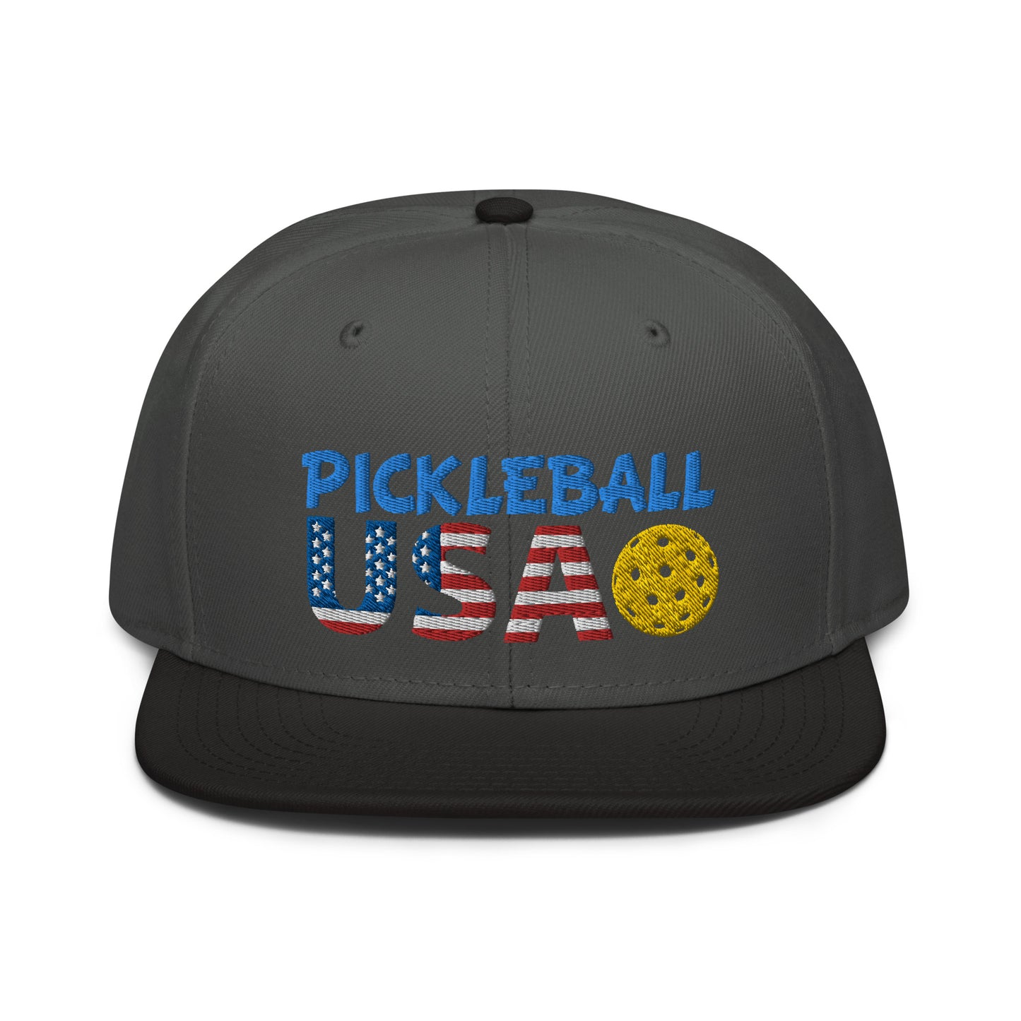 Snapback Hat - "Pickleball USA" + ball - DocDink.com