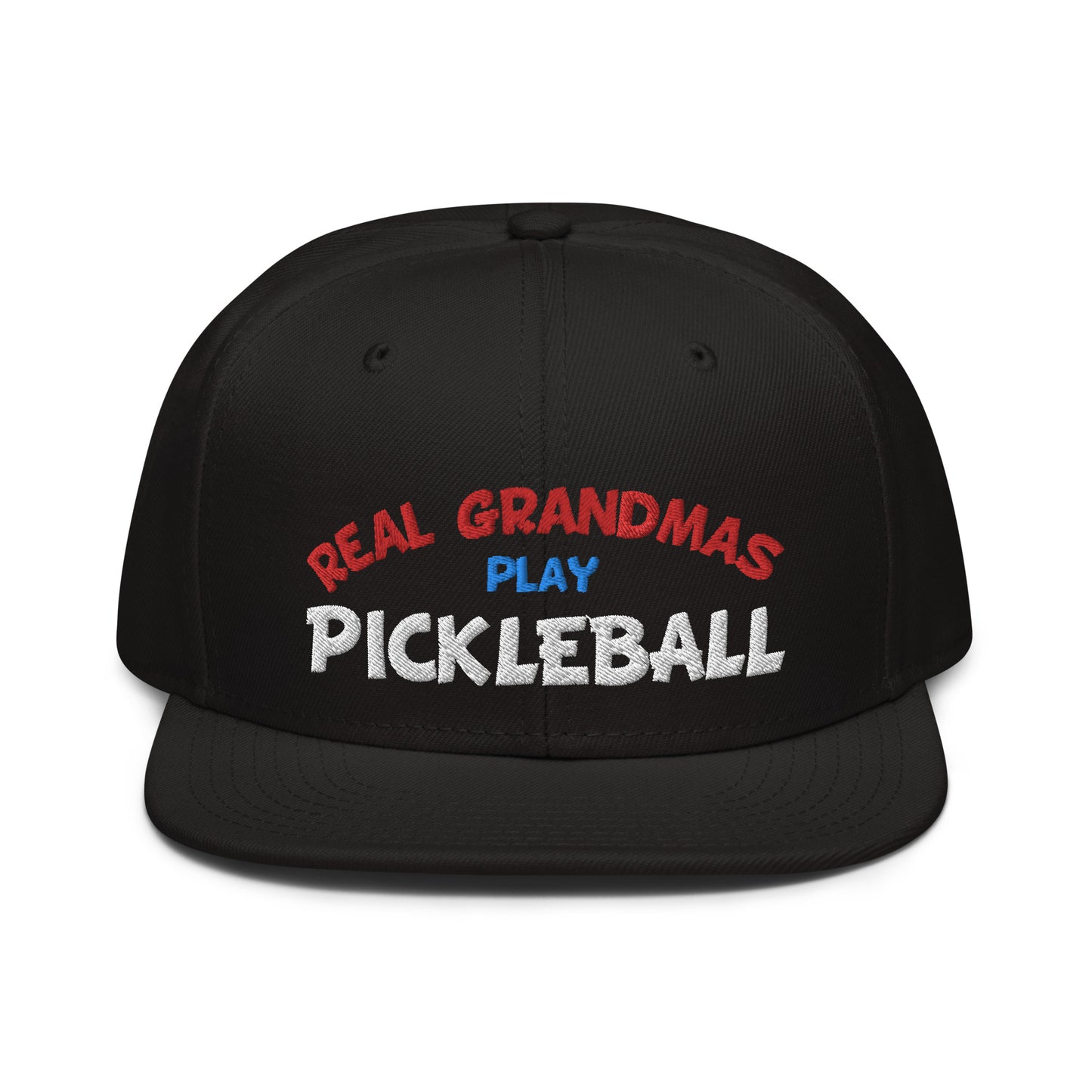 Snapback Hat - "REAL Grandmas Play Pickleball" - DocDink.com