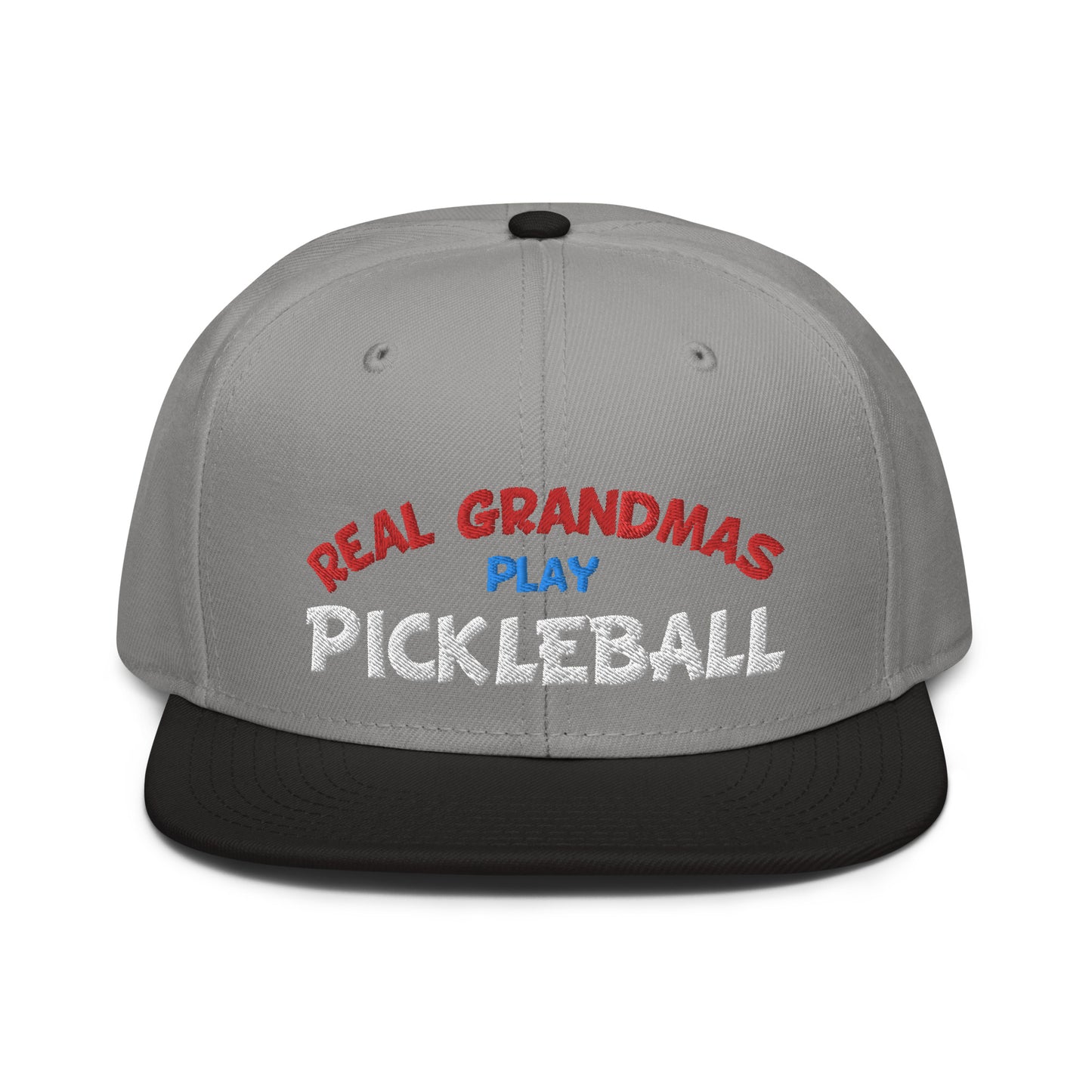 Snapback Hat - "REAL Grandmas Play Pickleball" - DocDink.com