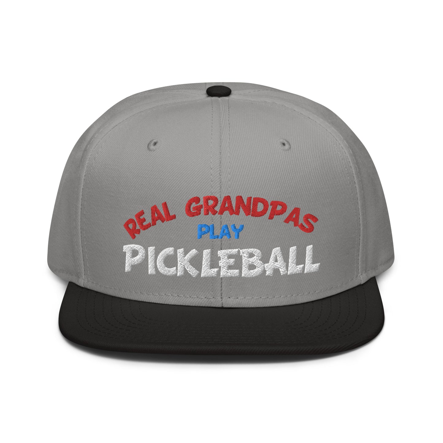 Snapback Hat - "REAL Grandpas Play Pickleball" - DocDink.com