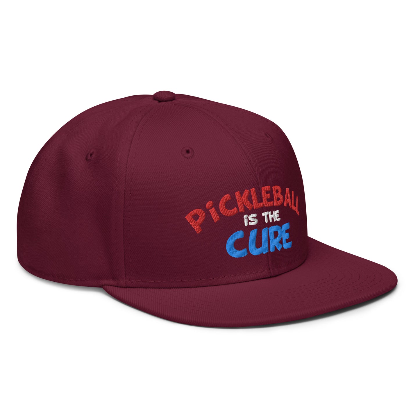 Snapback Hat - "Pickleball is the Cure" - DocDink.com