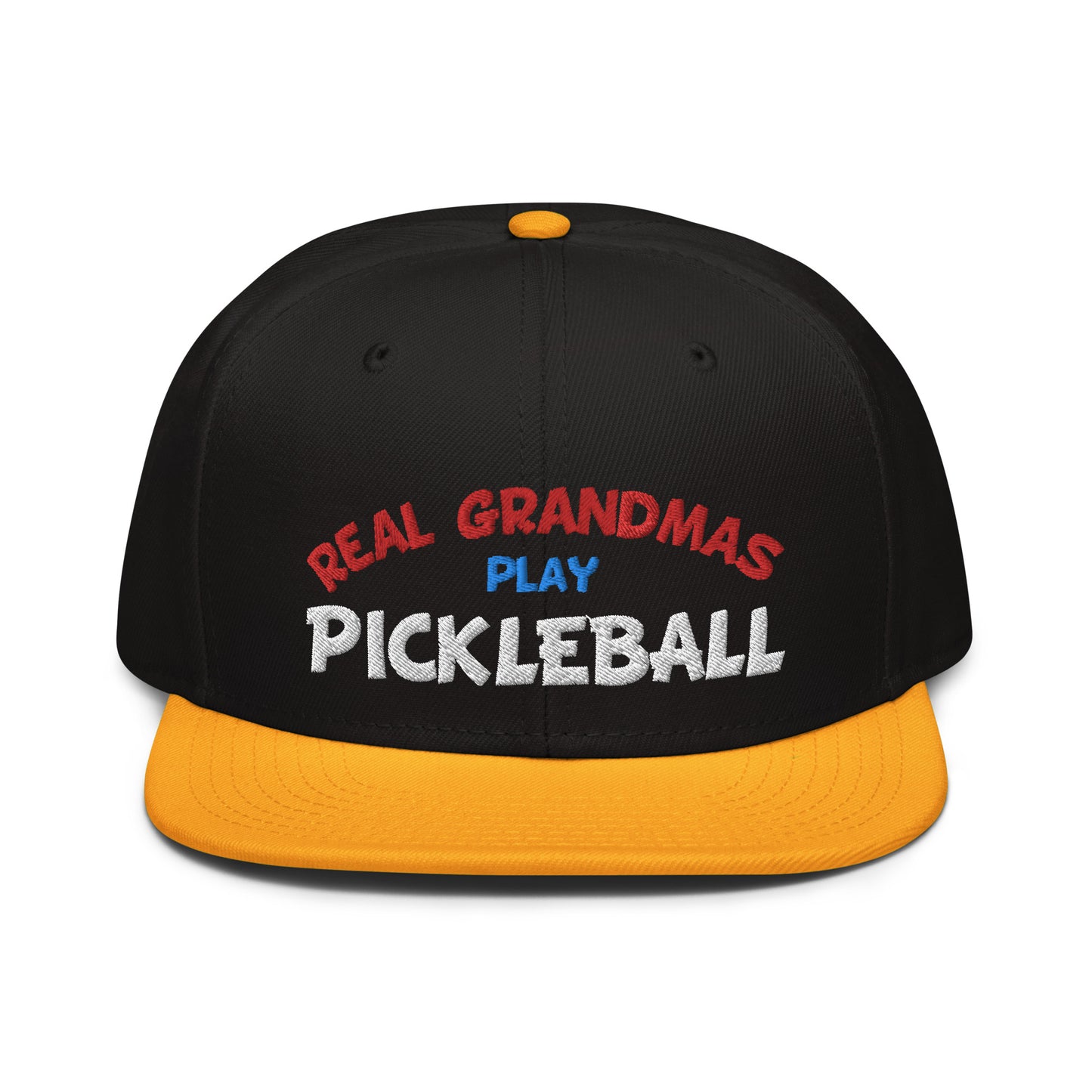 Snapback Hat - "REAL Grandmas Play Pickleball" - DocDink.com