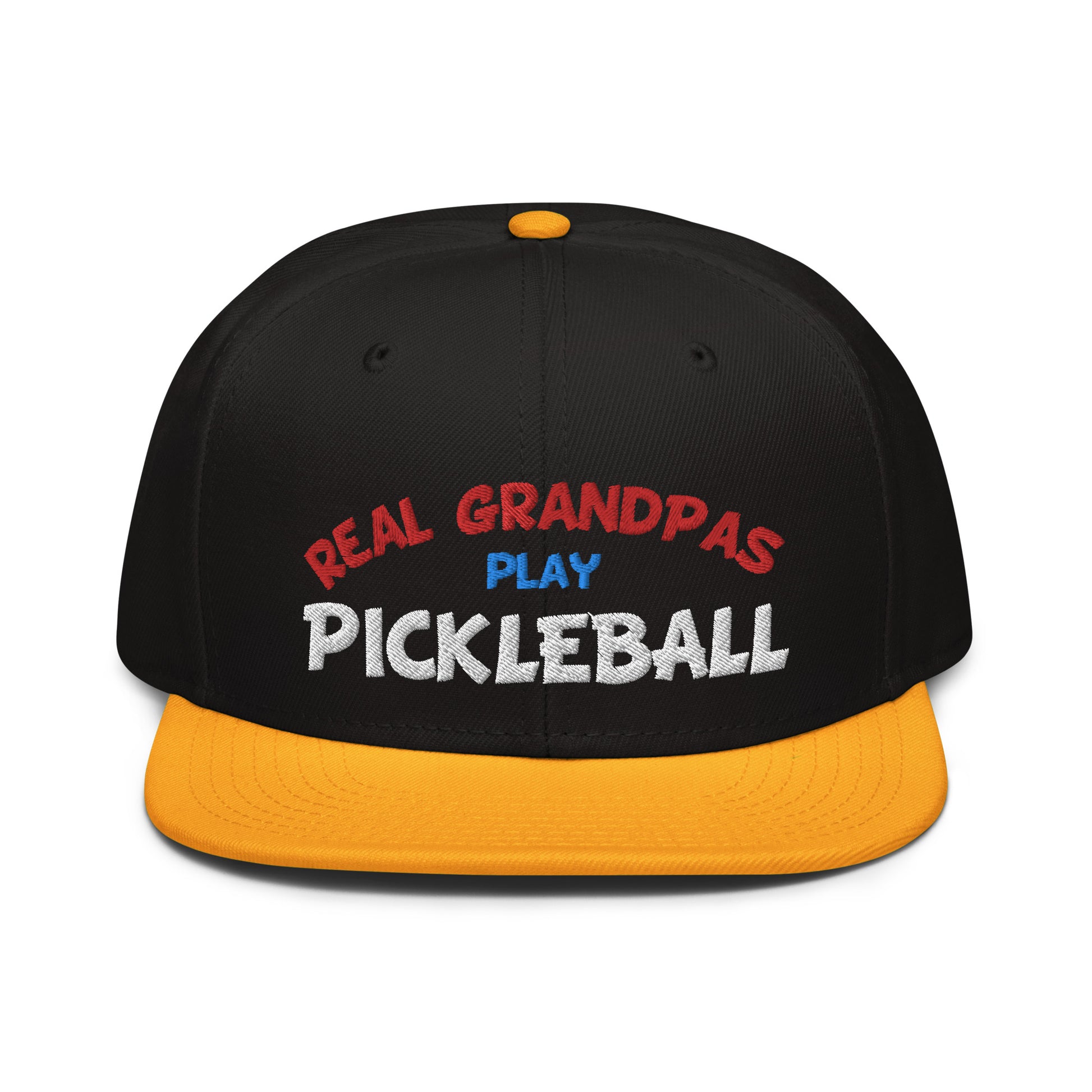 Snapback Hat - "REAL Grandpas Play Pickleball" - DocDink.com