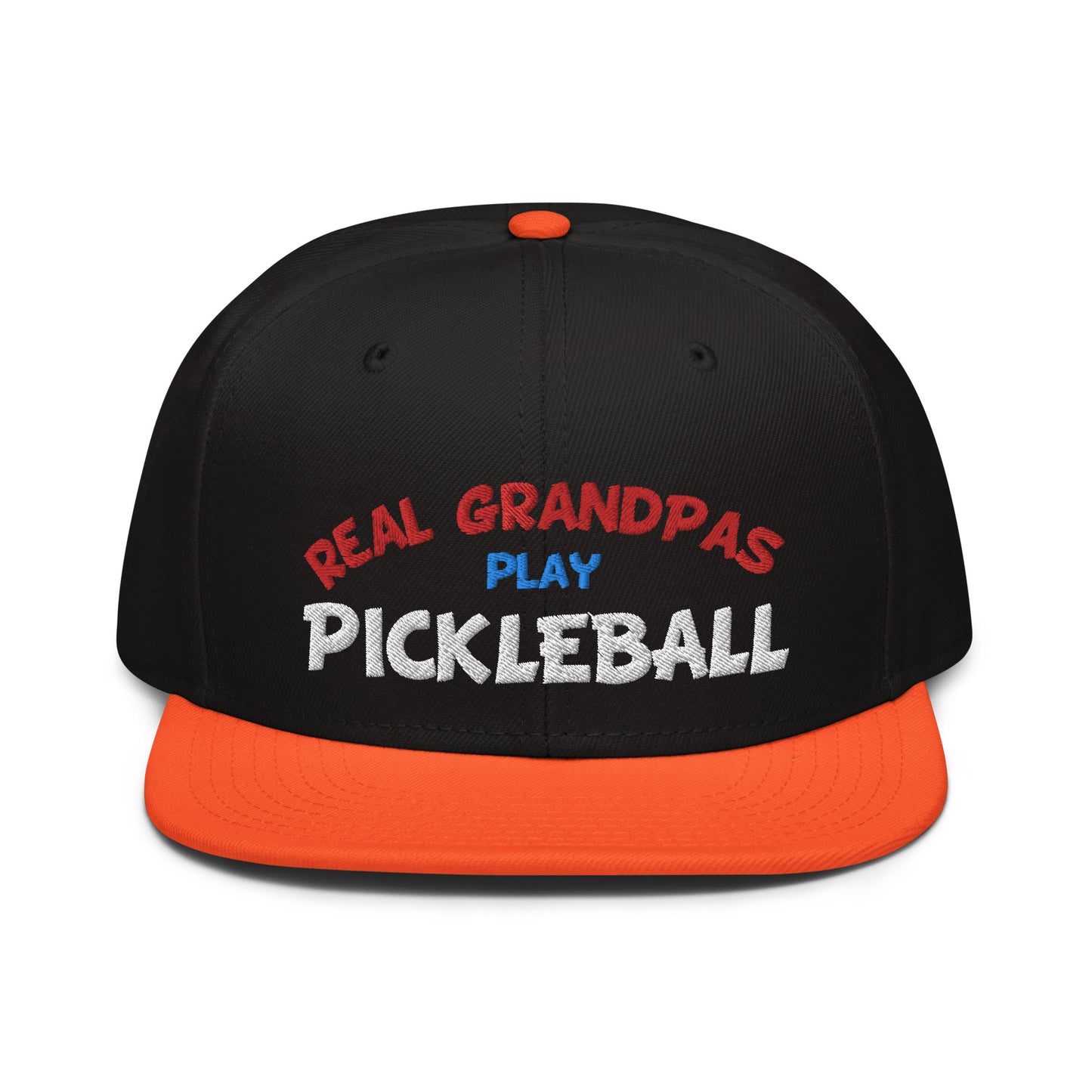 Snapback Hat - "REAL Grandpas Play Pickleball" - DocDink.com