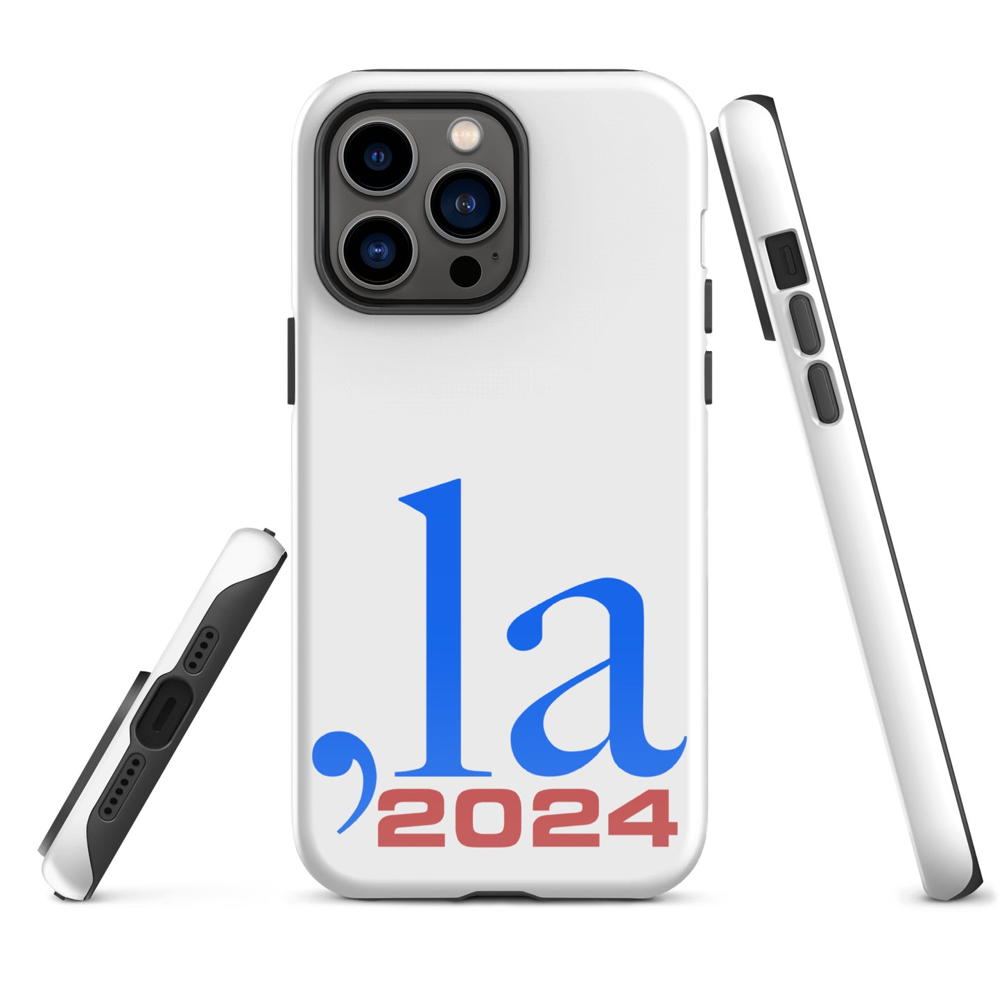 "Comma-la" 2024 iPhone® Case - white