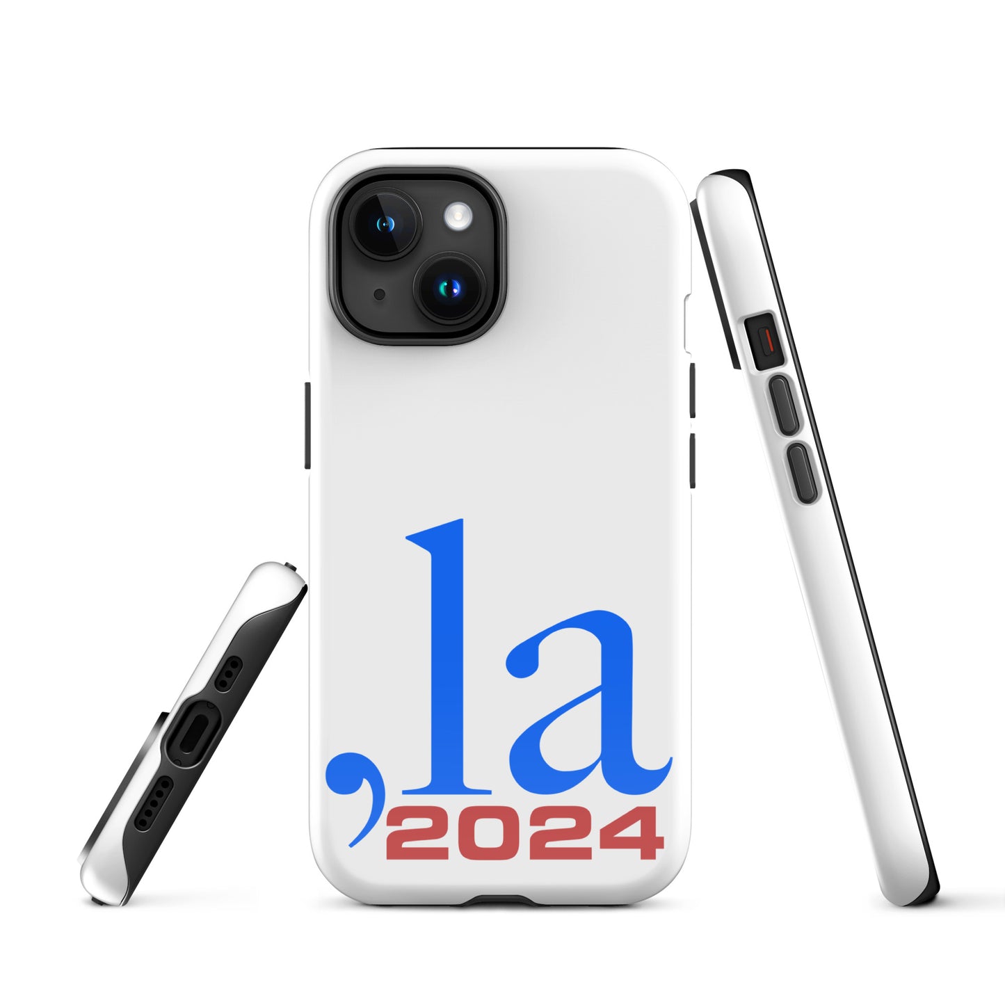 "Comma-la" 2024 iPhone® Case - white