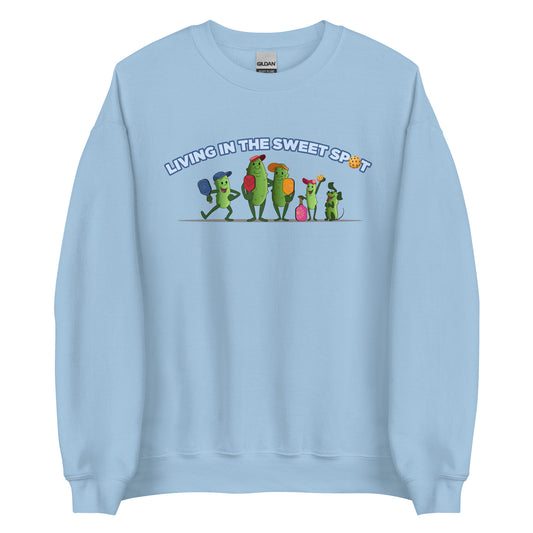 Pickleball Sweatshirt - "Living in the Sweet Spot" Pickleball Family - DocDink.com