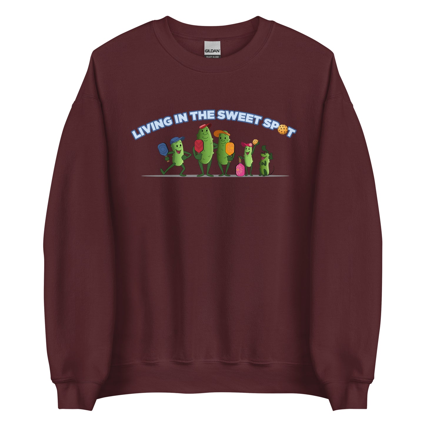 Pickleball Sweatshirt - "Living in the Sweet Spot" Pickleball Family - DocDink.com