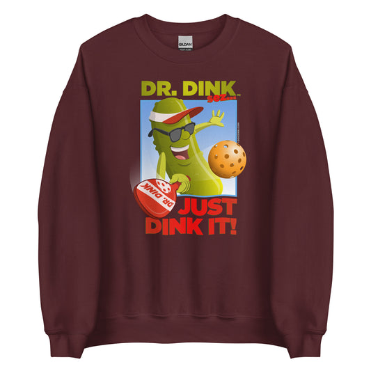 Pickleball Sweatshirt - "Just Dink It!" - Dr. Dink - DocDink.com