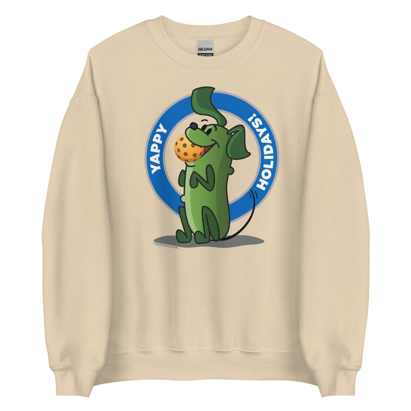 Pickleball Sweatshirt - Pickles "Yappy Holidays" - DocDink.com