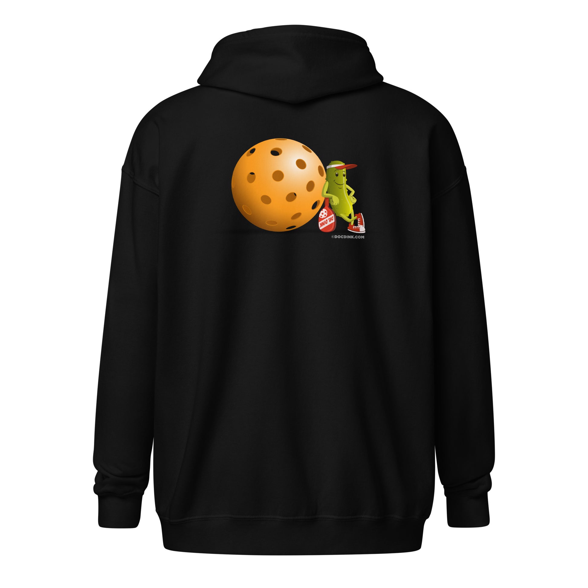 Heavy Zip Hoodie - Resting Pickleball (back) + Pickleball (pocket) - DocDink.com