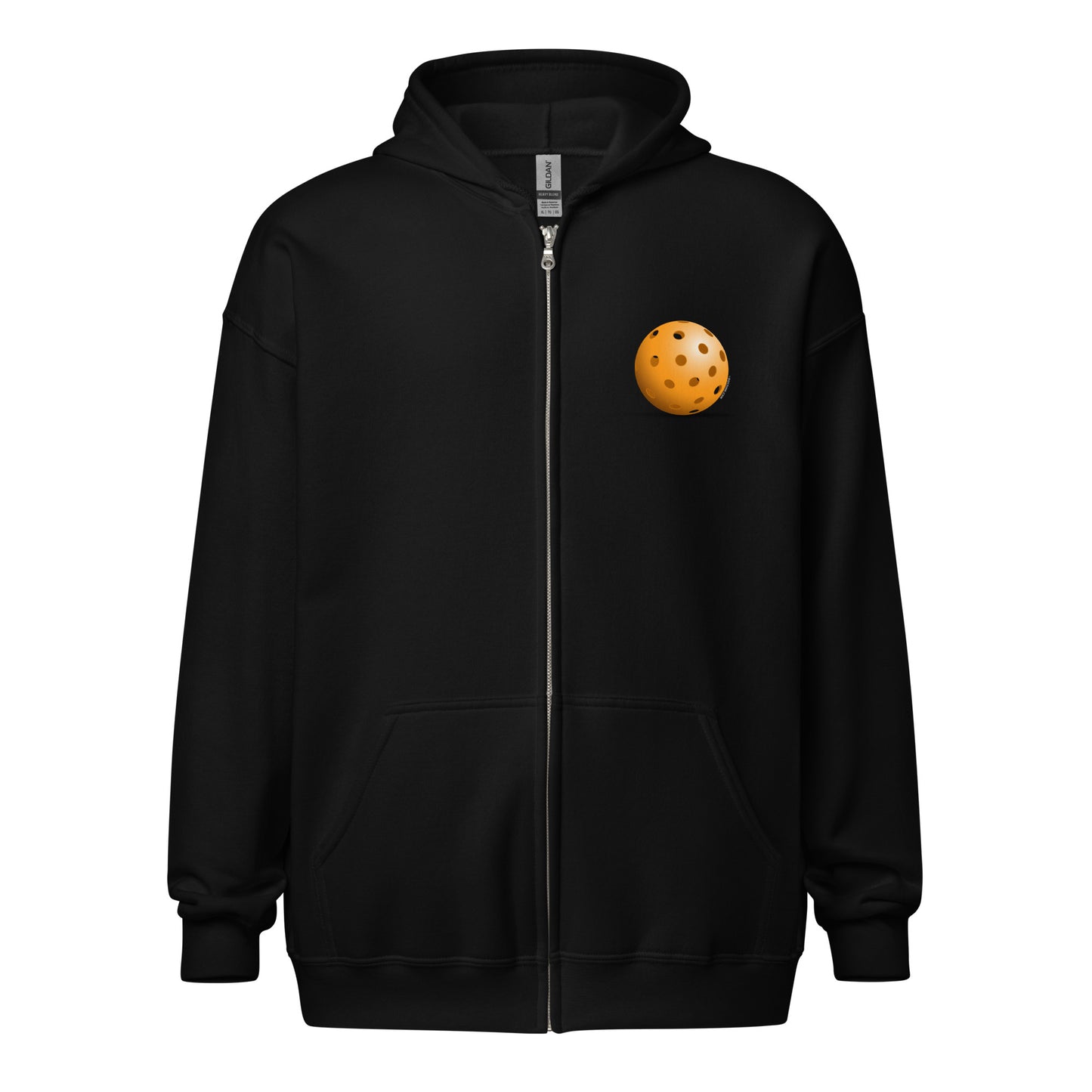 Heavy Zip Hoodie - Resting Pickleball (back) + Pickleball (pocket) - DocDink.com