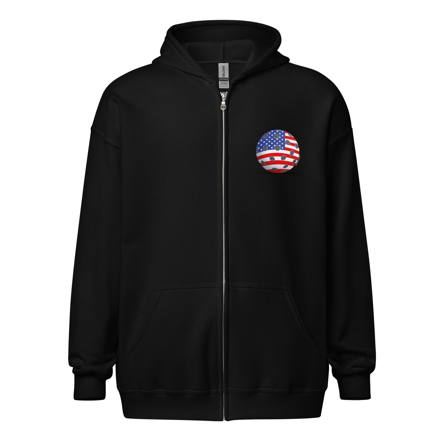 Heavy Zip Hoodie - Resting Pickleball USA - "Born to Win" (back) + USA Pickleball (pocket) - DocDink.com