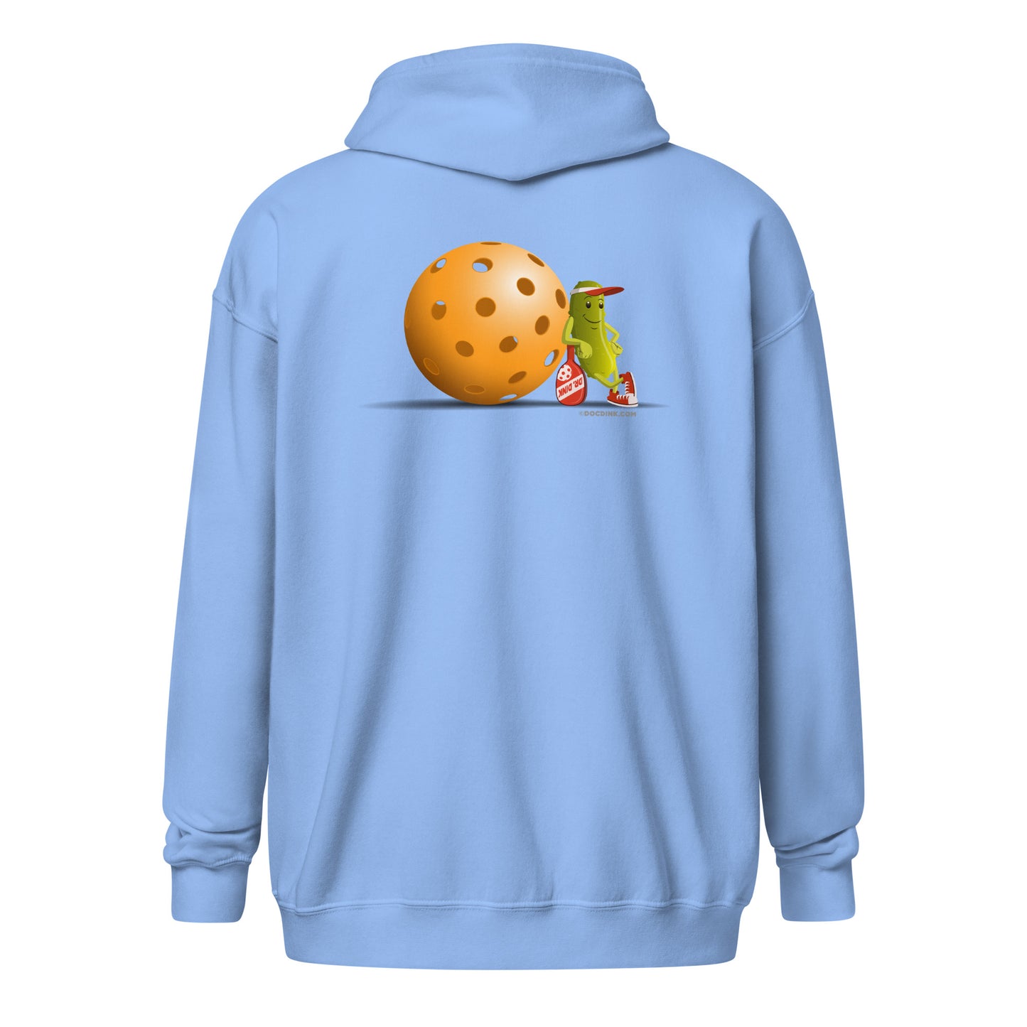 Heavy Zip Hoodie - Resting Pickleball (back) + Pickleball (pocket) - DocDink.com