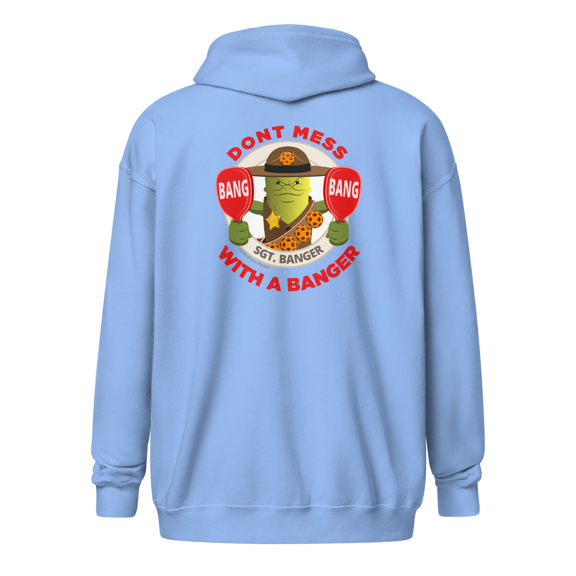 Heavy Zip Hoodie - "Don't Mess with a Banger" (back) + Pickleball (pocket) - DocDink.com