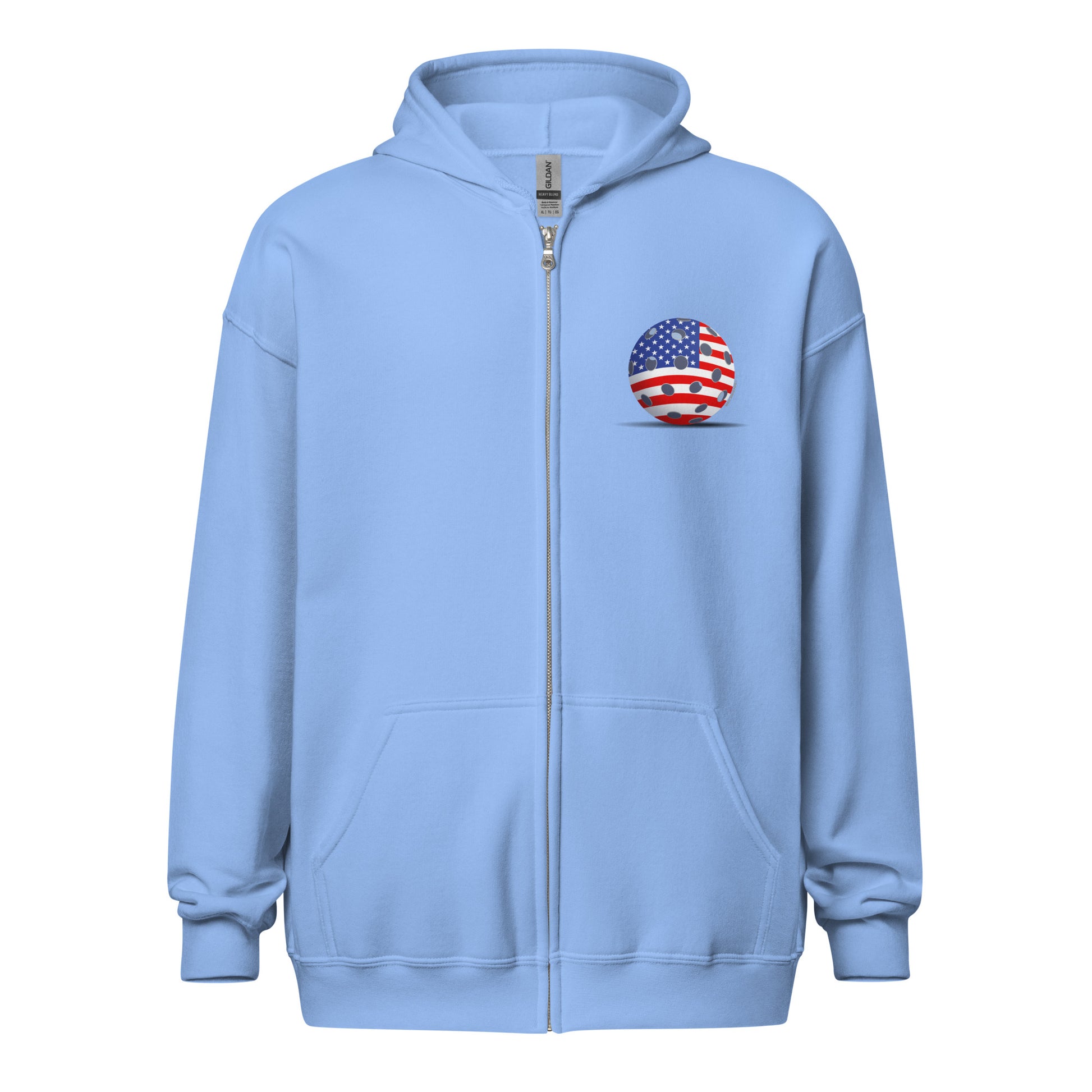 Heavy Zip Hoodie - Resting Pickleball USA - "Born to Win" (back) + USA Pickleball (pocket) - DocDink.com