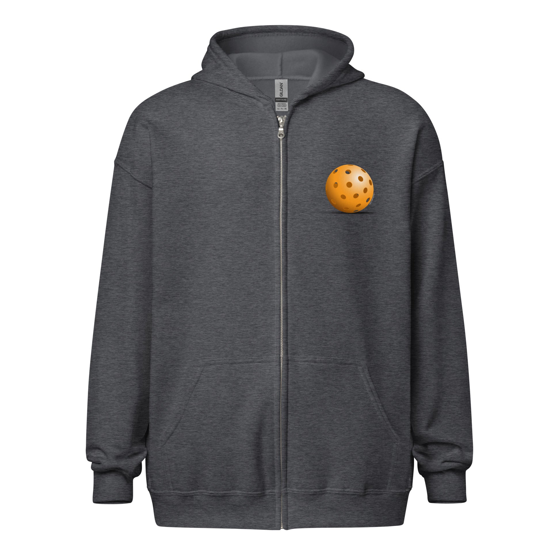 Heavy Zip Hoodie - Resting Pickleball (back) + Pickleball (pocket) - DocDink.com