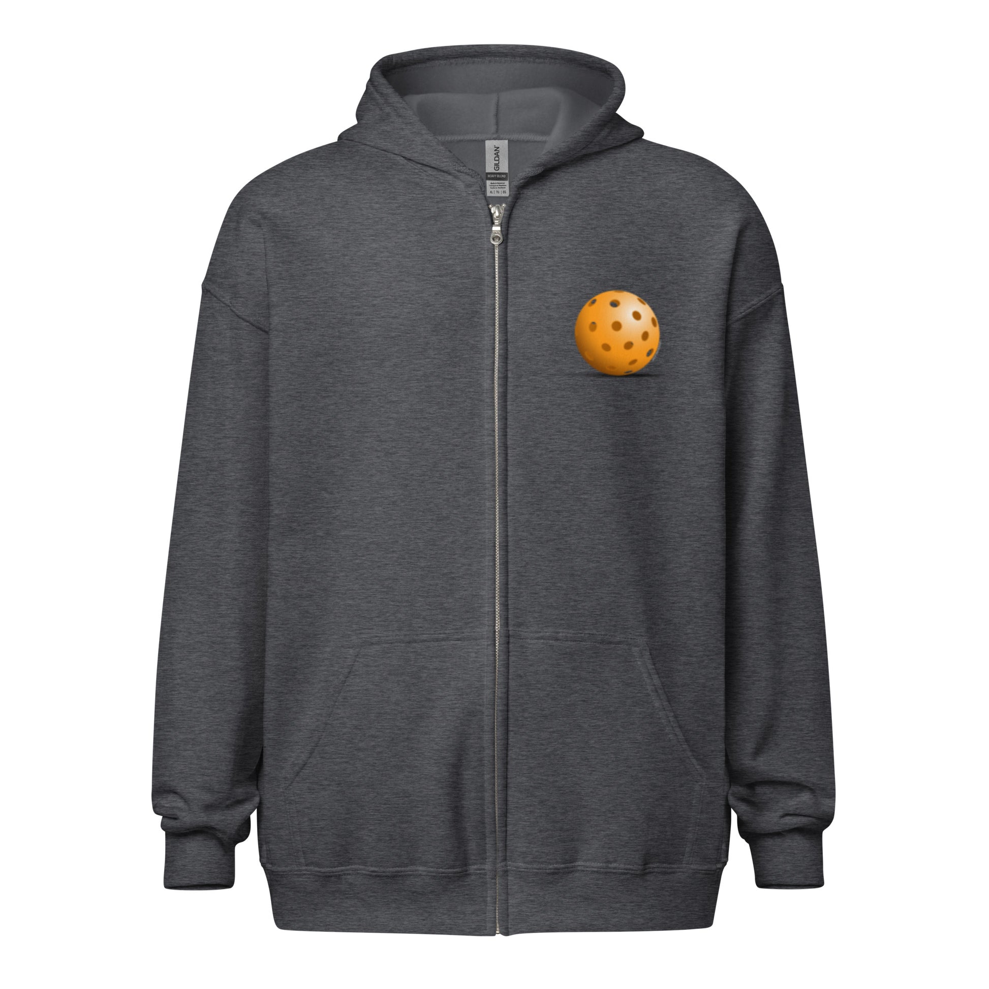 Heavy Zip Hoodie - "Just Dink It" (back) + Pickleball (pocket) - DocDink.com