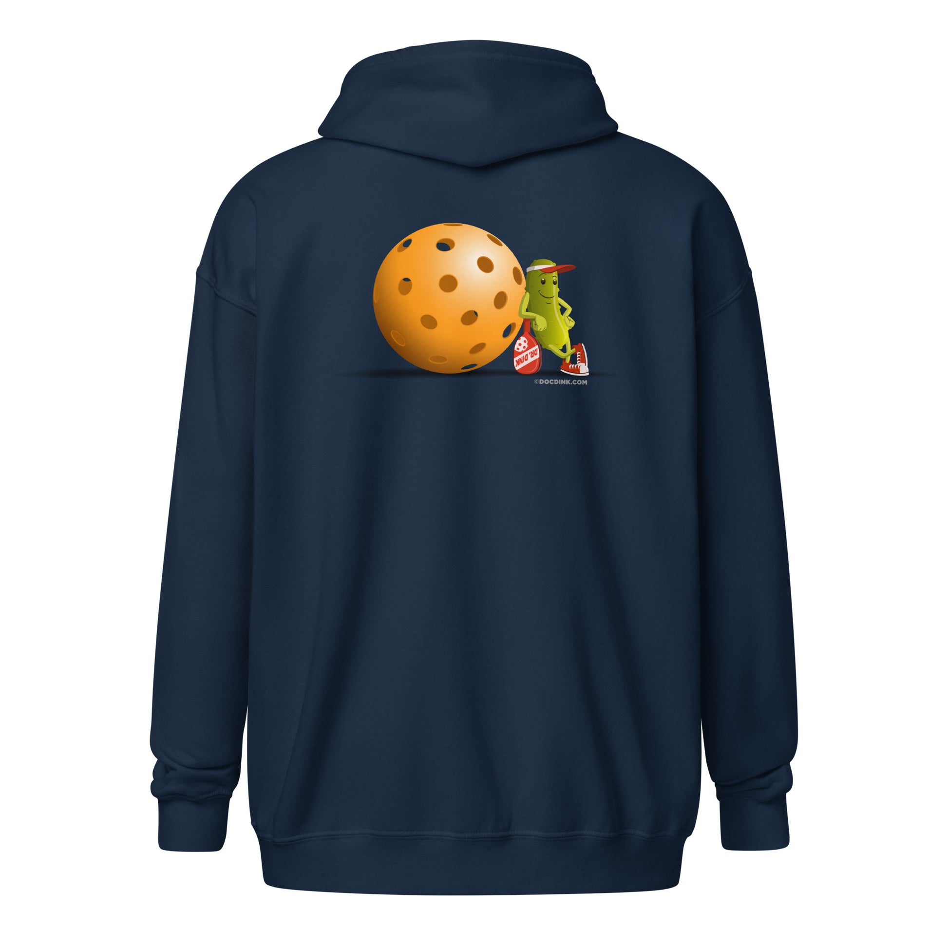 Heavy Zip Hoodie - Resting Pickleball (back) + Pickleball (pocket) - DocDink.com