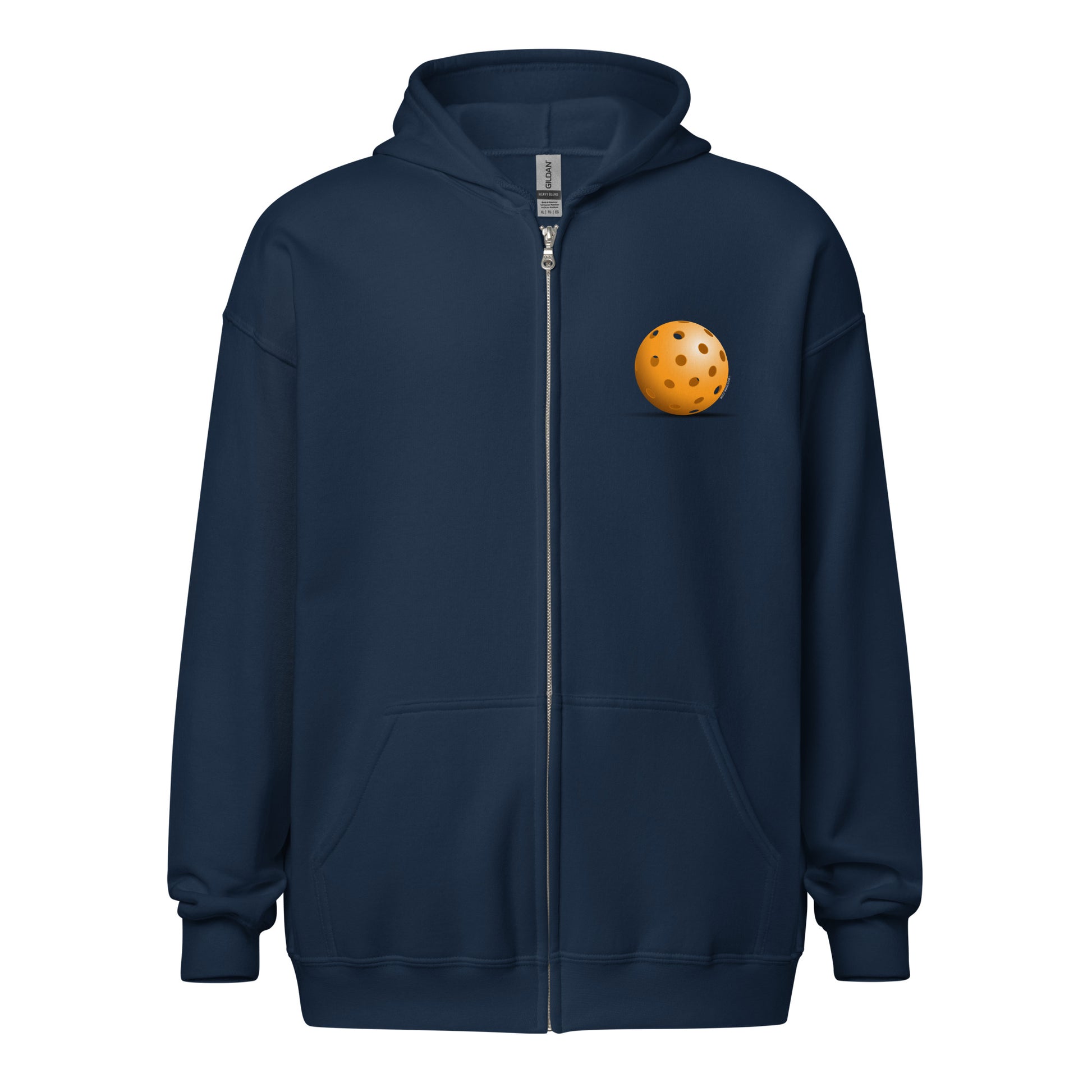 Heavy Zip Hoodie - Resting Pickleball (back) + Pickleball (pocket) - DocDink.com