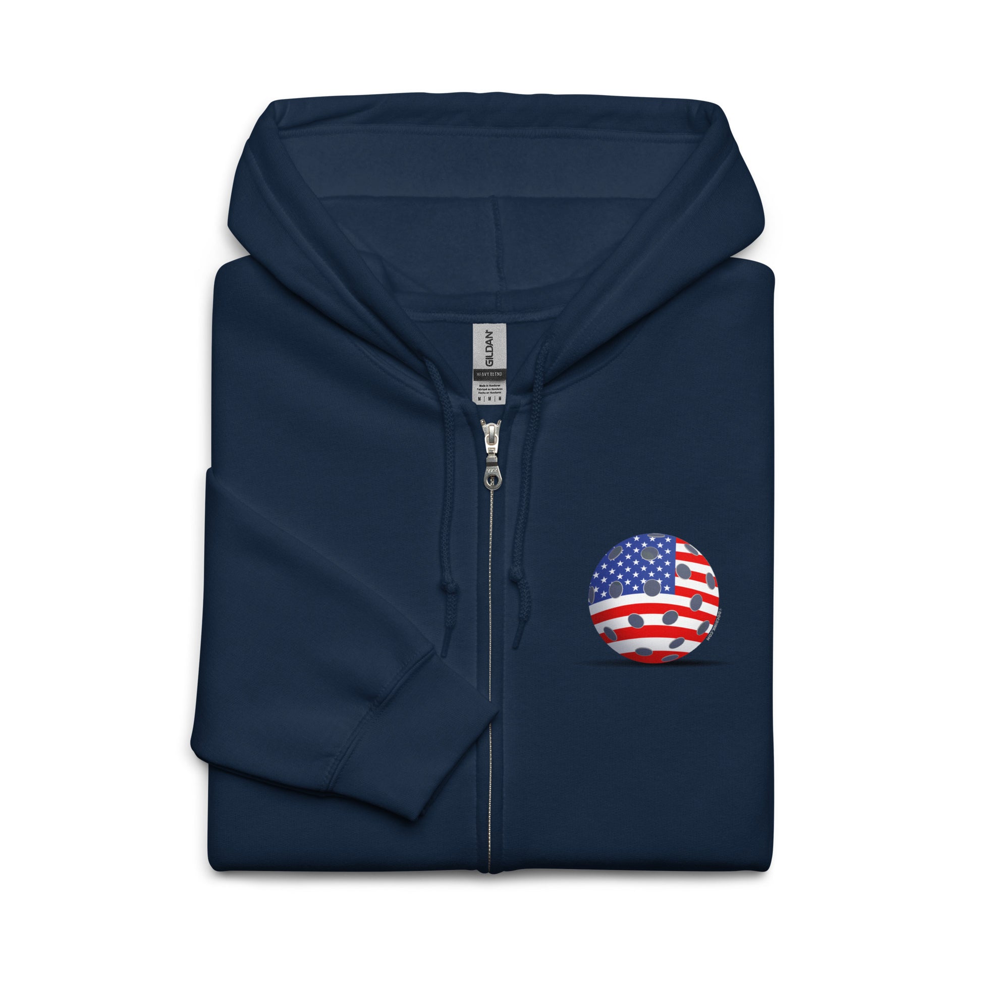 Heavy Zip Hoodie - Resting Pickleball USA - "Born to Win" (back) + USA Pickleball (pocket) - DocDink.com