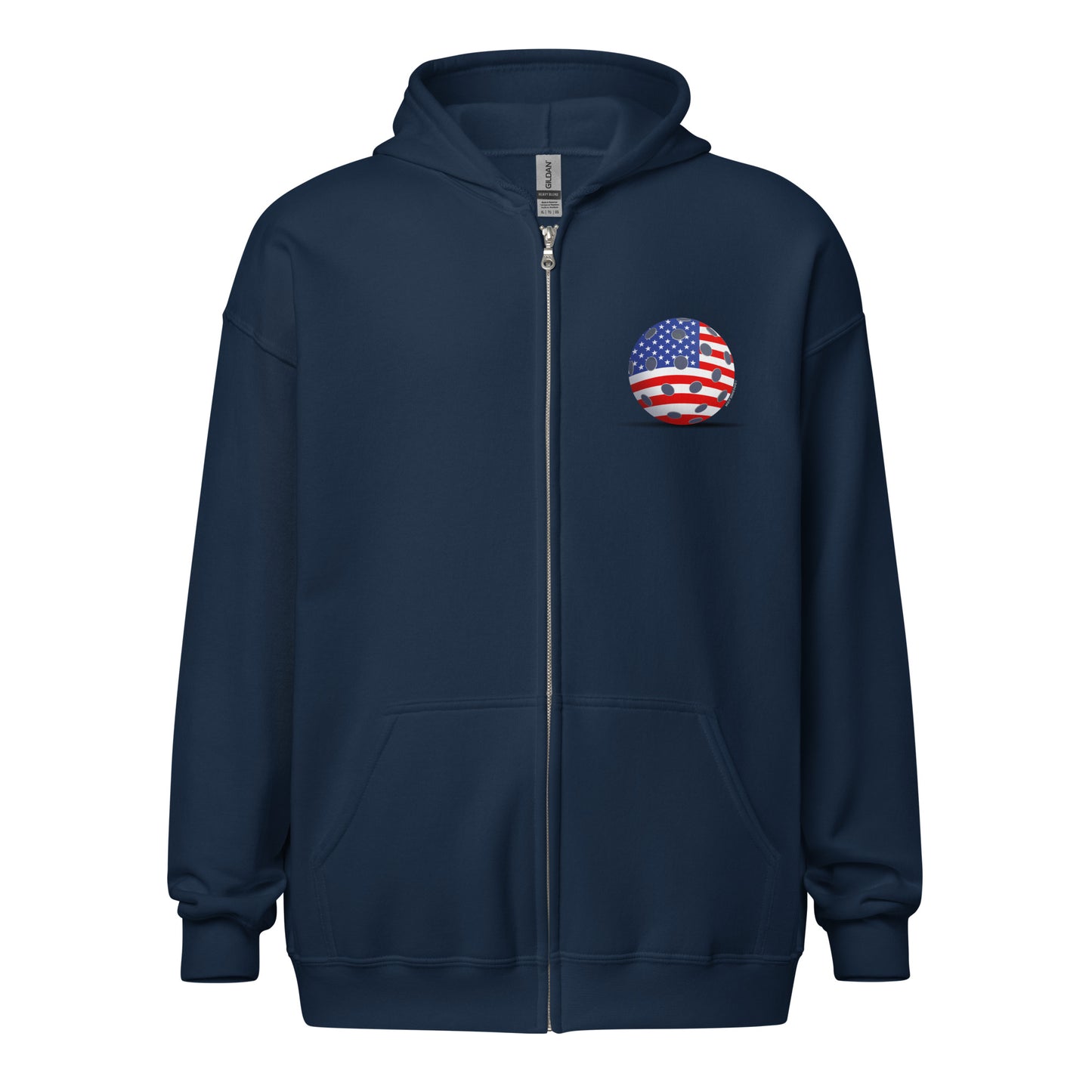 Heavy Zip Hoodie - Resting Pickleball USA - "Born to Win" (back) + USA Pickleball (pocket) - DocDink.com