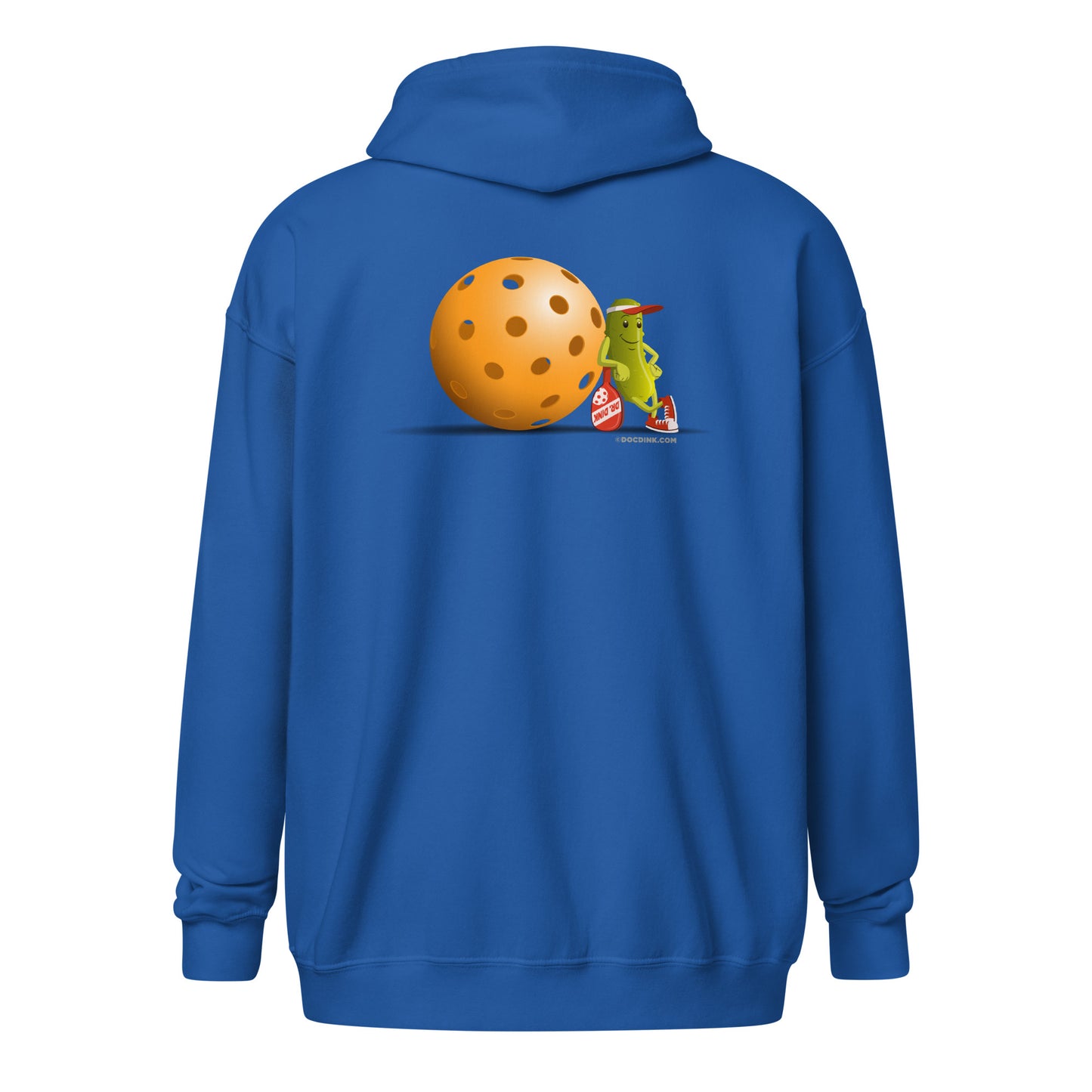 Heavy Zip Hoodie - Resting Pickleball (back) + Pickleball (pocket) - DocDink.com