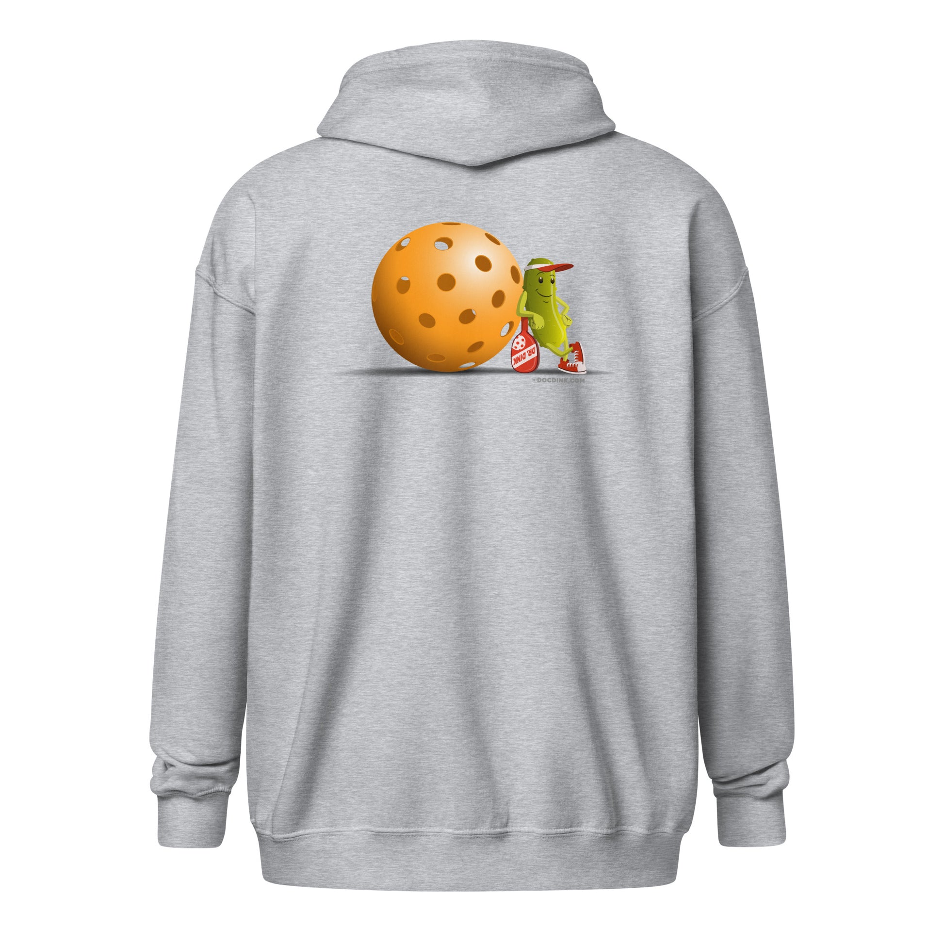 Heavy Zip Hoodie - Resting Pickleball (back) + Pickleball (pocket) - DocDink.com