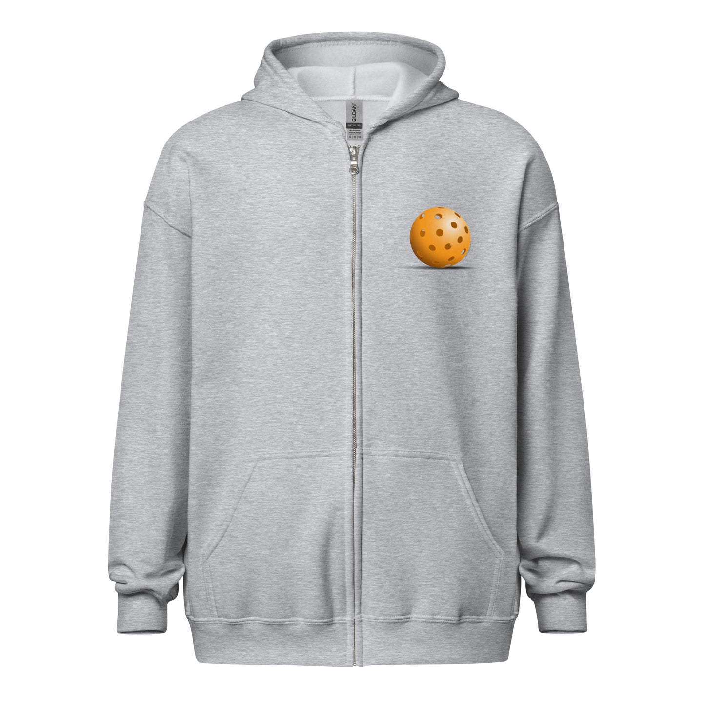 Heavy Zip Hoodie - Resting Pickleball (back) + Pickleball (pocket) - DocDink.com