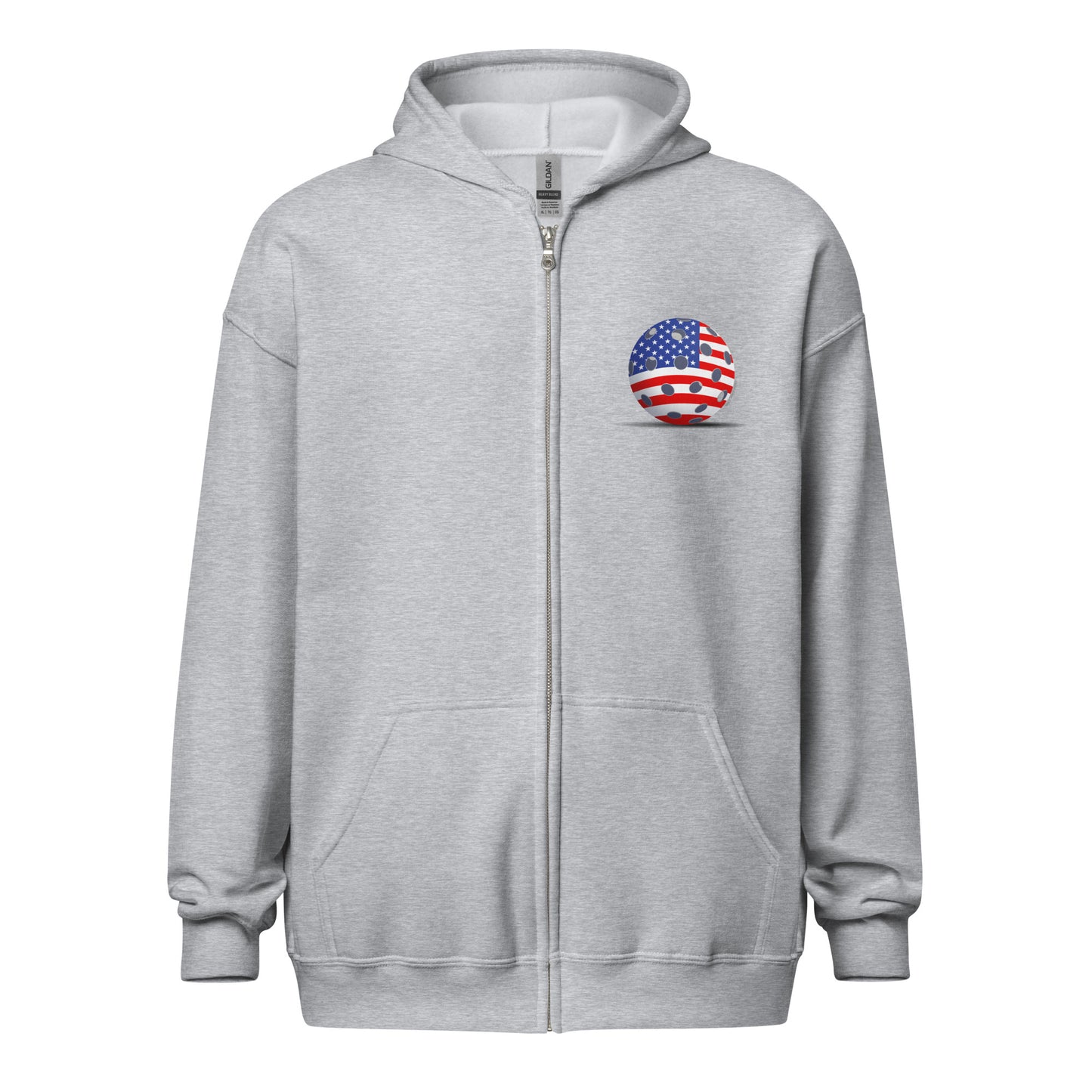 Heavy Zip Hoodie - Resting Pickleball USA - "Born to Win" (back) + USA Pickleball (pocket) - DocDink.com