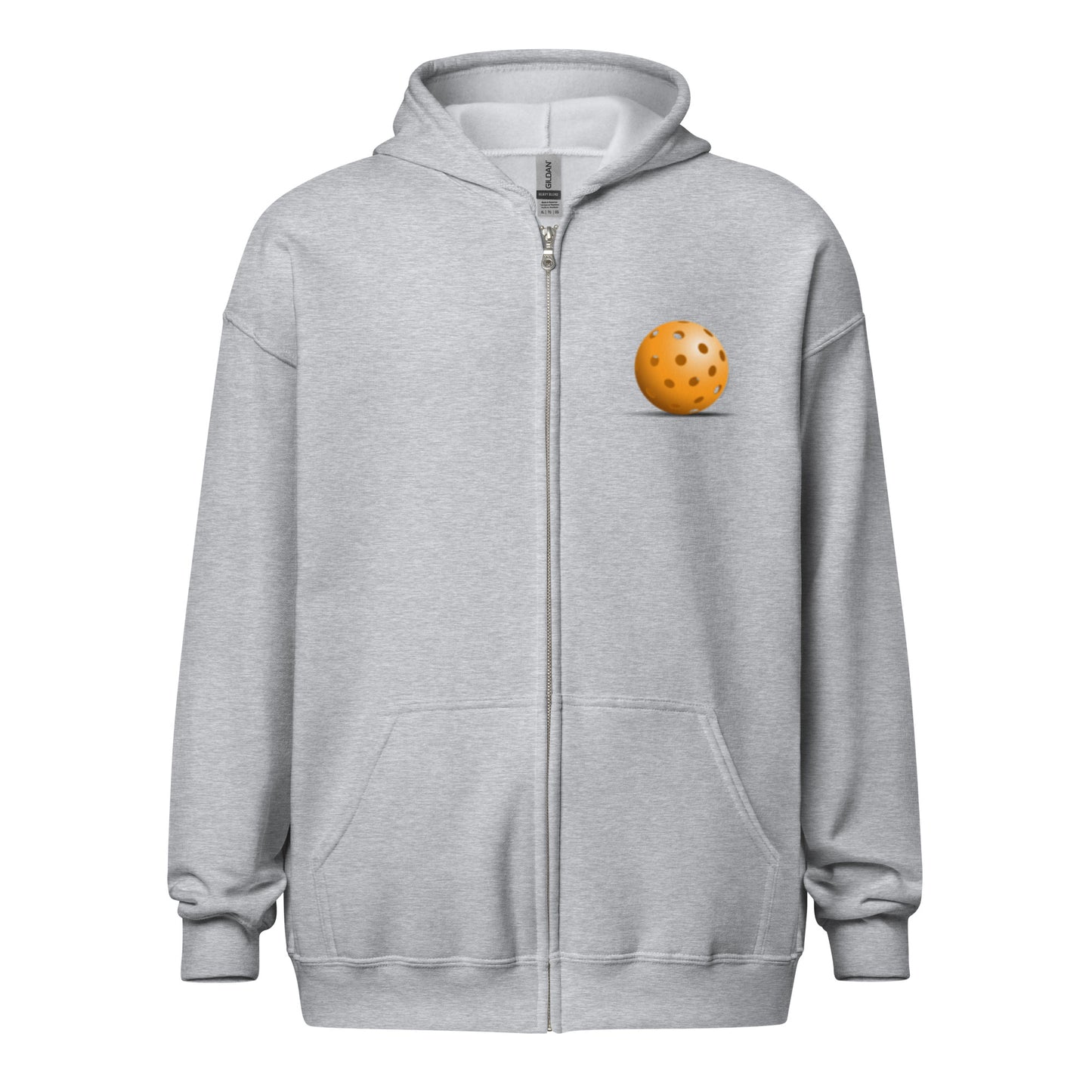 Heavy Zip Hoodie - "Nobody Bangs it Better" (back) + Pickleball (pocket) - DocDink.com