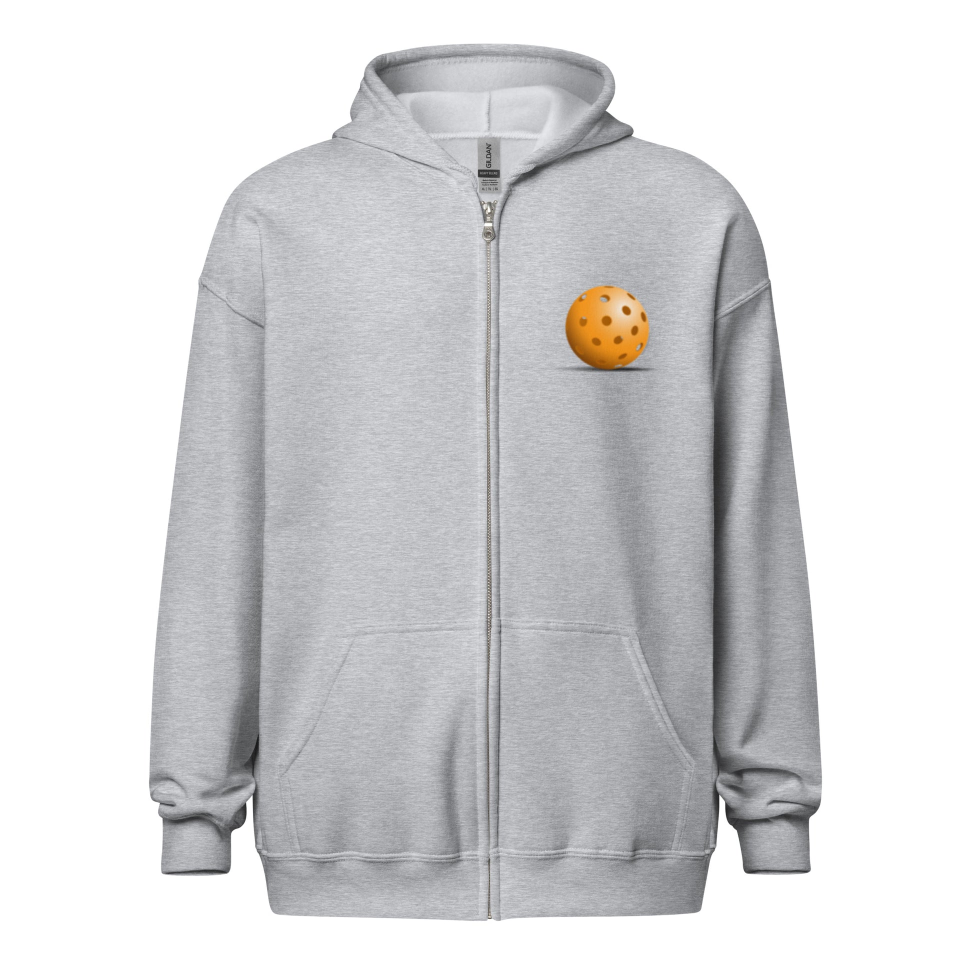 Heavy Zip Hoodie - "Just Dink It" (back) + Pickleball (pocket) - DocDink.com