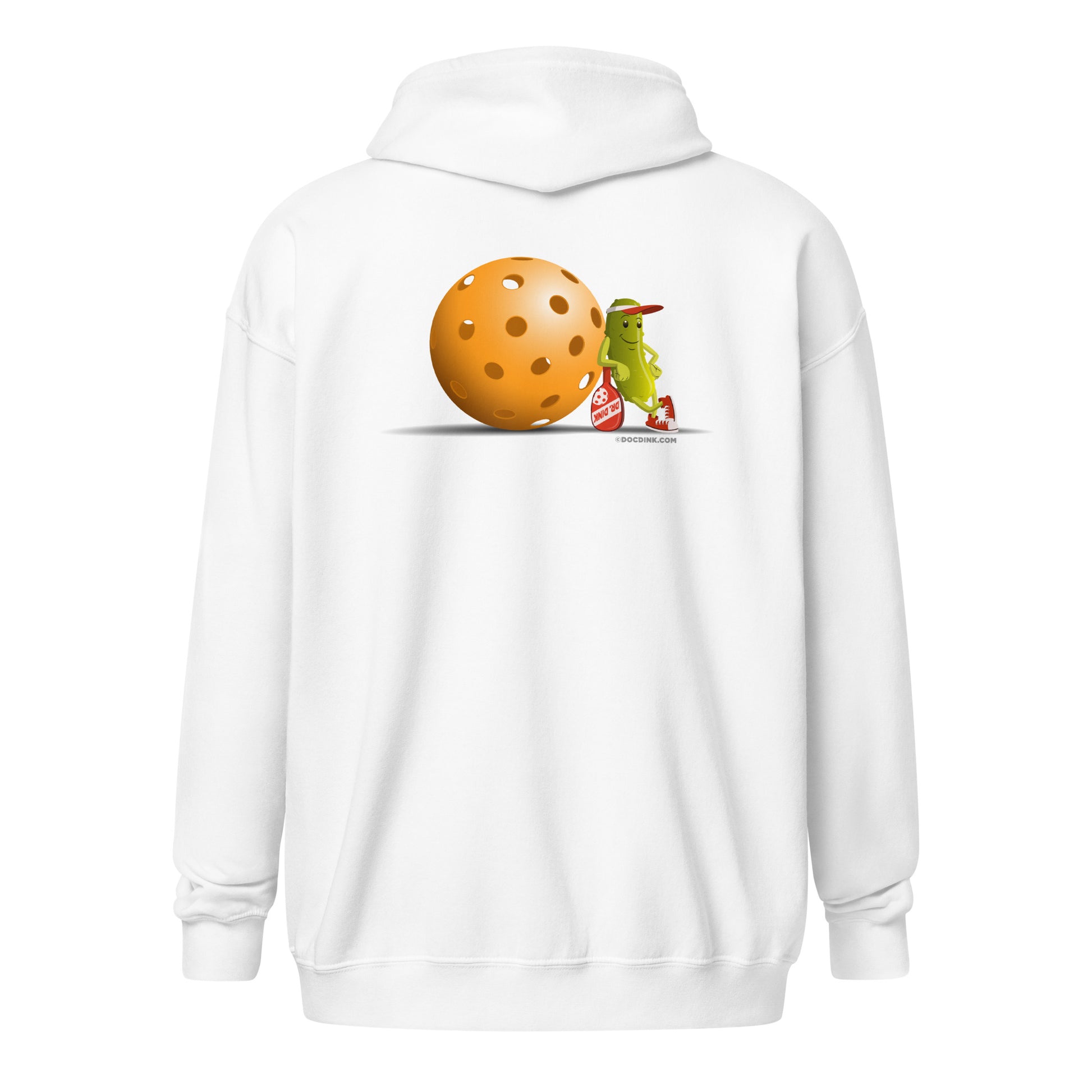 Heavy Zip Hoodie - Resting Pickleball (back) + Pickleball (pocket) - DocDink.com