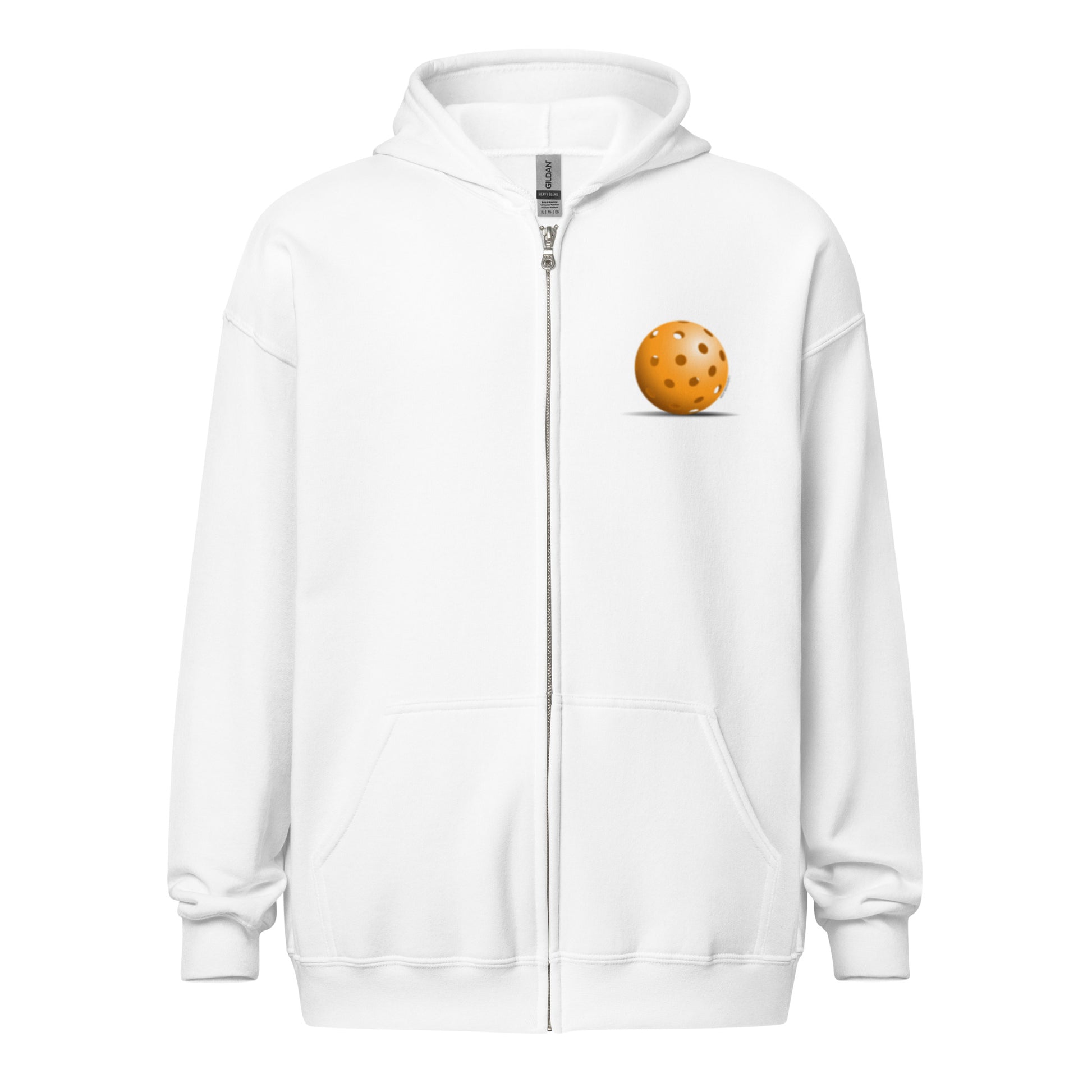 Heavy Zip Hoodie - "Please Dink Responsibly" (back) + Pickleball (pocket) - DocDink.com