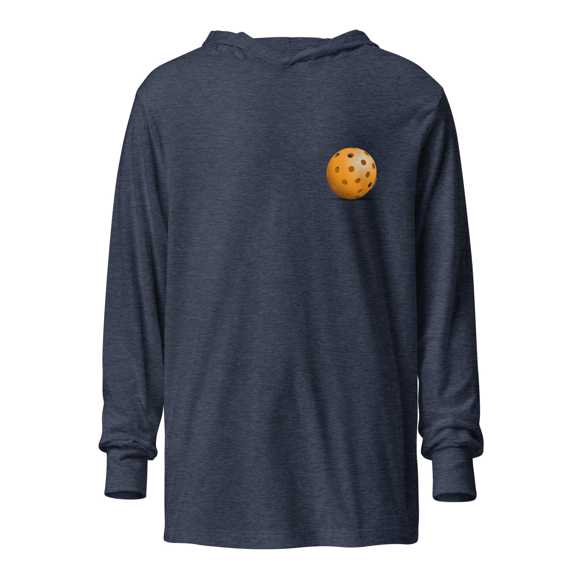 Hooded Long-Sleeve T-shirt - Resting Pickleball (back) + Pickleball (pocket) - DocDink.com