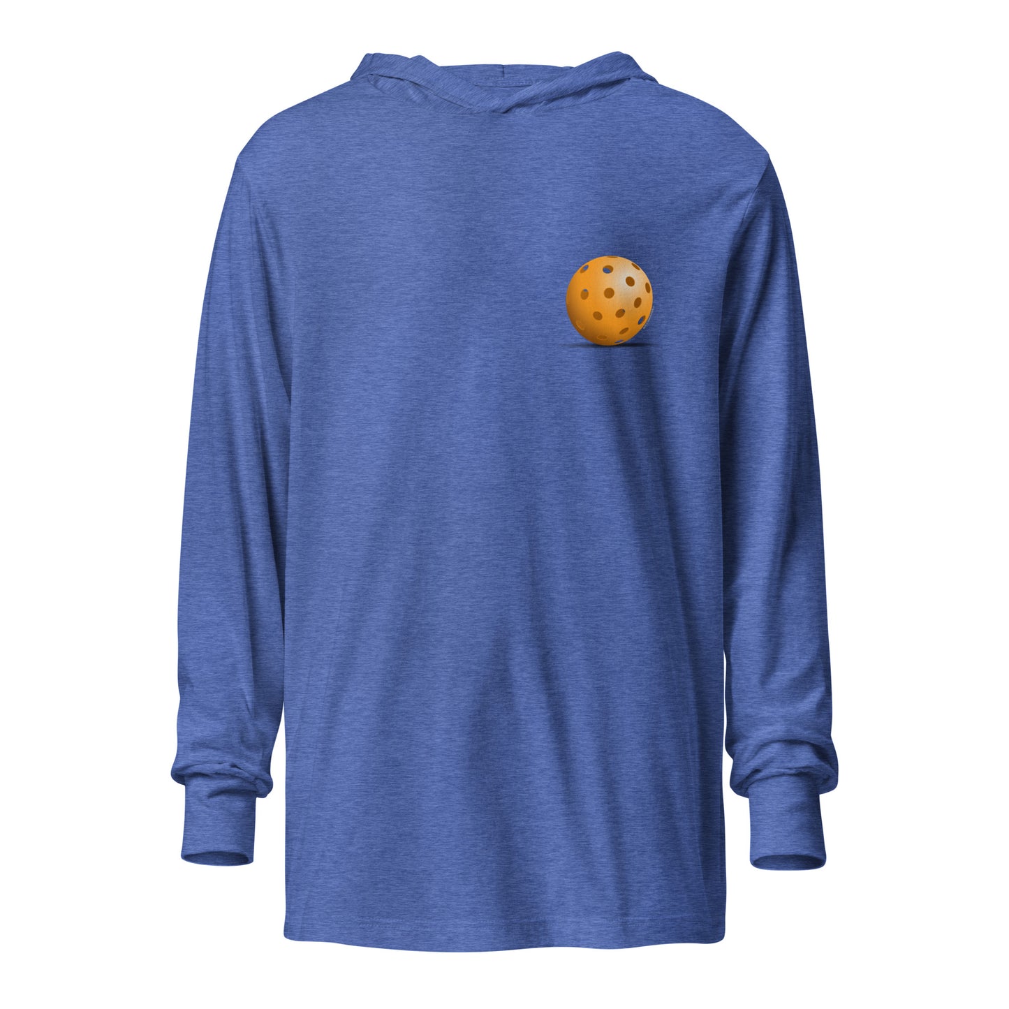 Hooded Long-Sleeve T-shirt - Resting Pickleball (back) + Pickleball (pocket) - DocDink.com