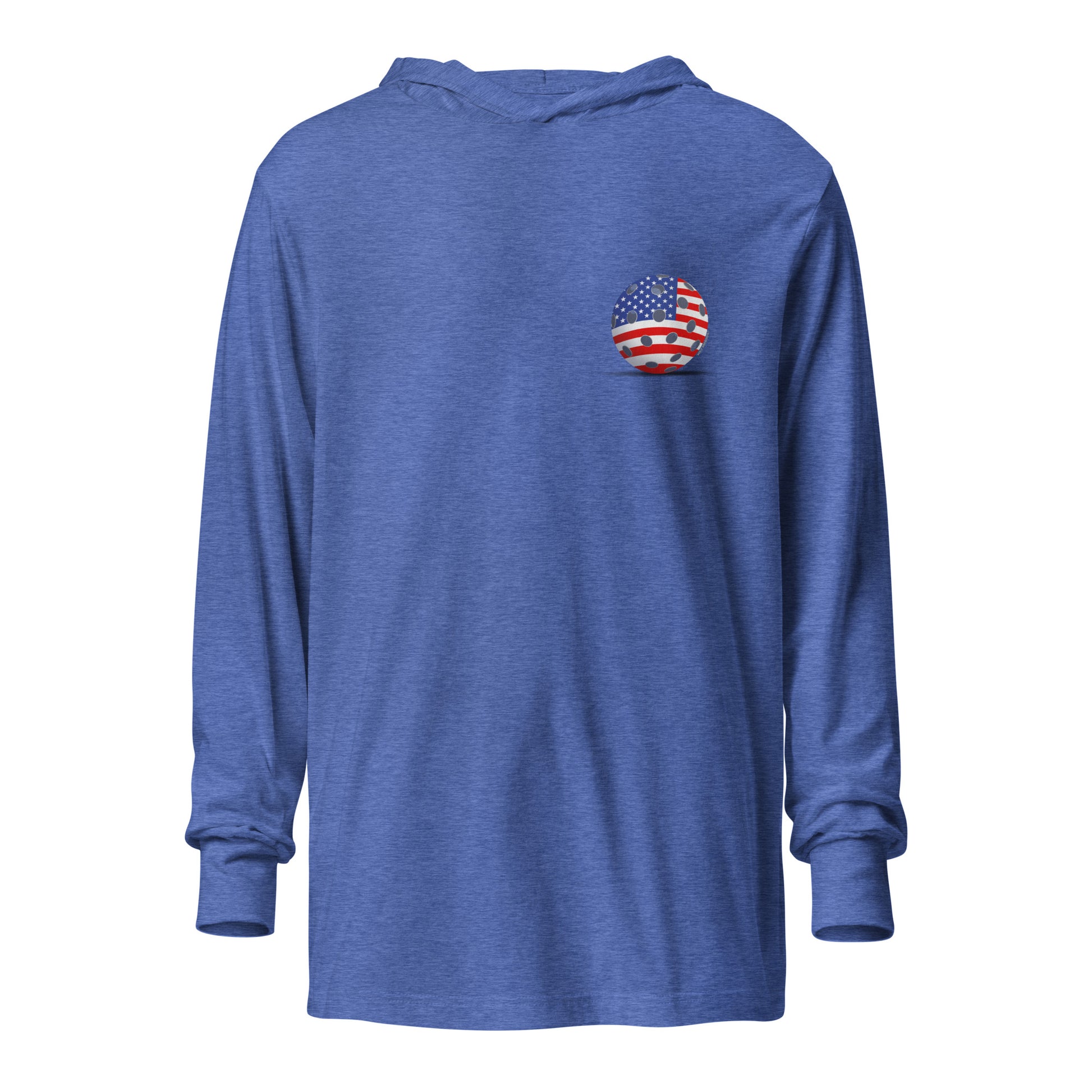 Hooded Long-Sleeve T-shirt - Resting Pickleball USA + "Born to Win" (back) + USA Pickleball (pocket) - DocDink.com