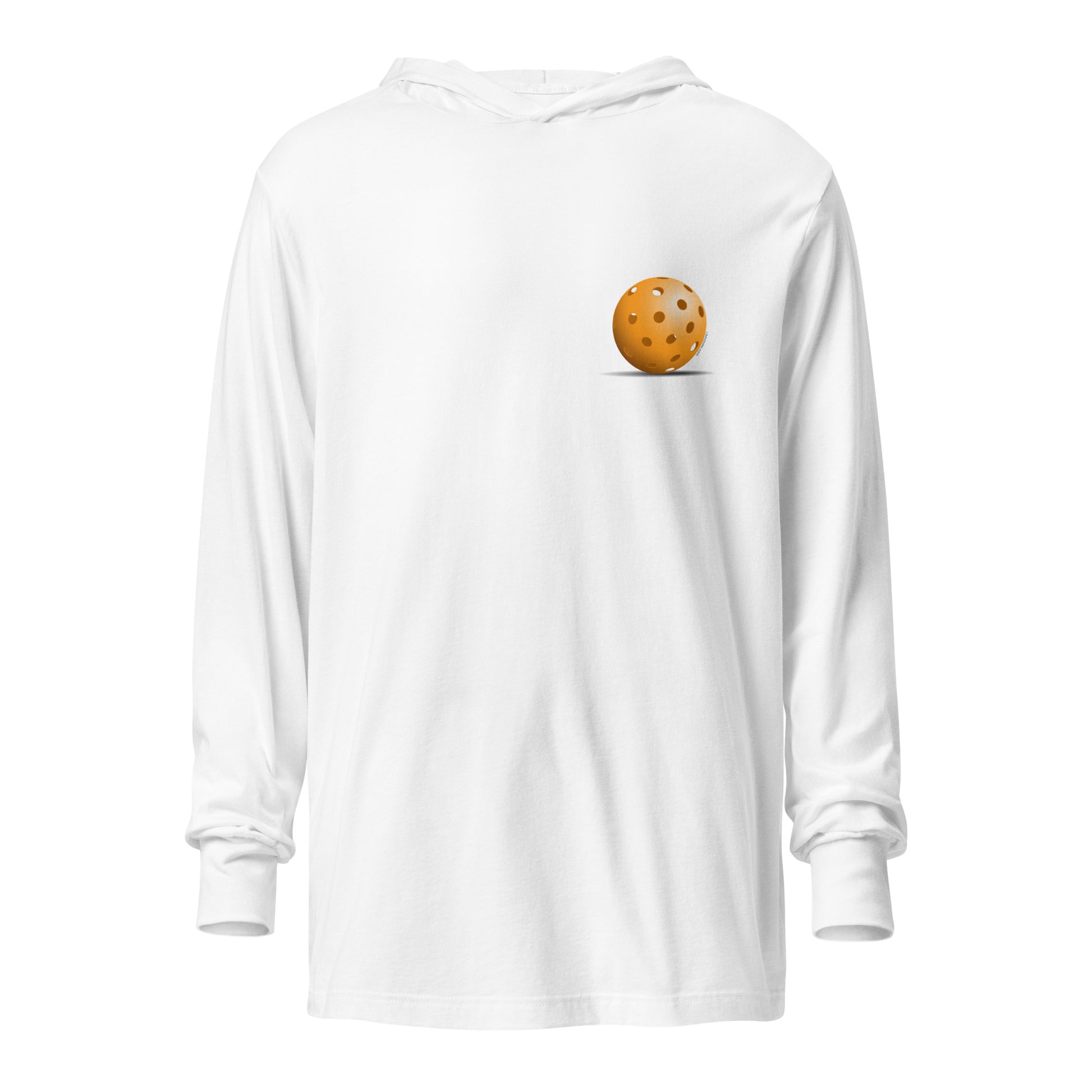 Hooded Long-Sleeve T-shirt - Resting Pickleball (back) + Pickleball (pocket) - DocDink.com