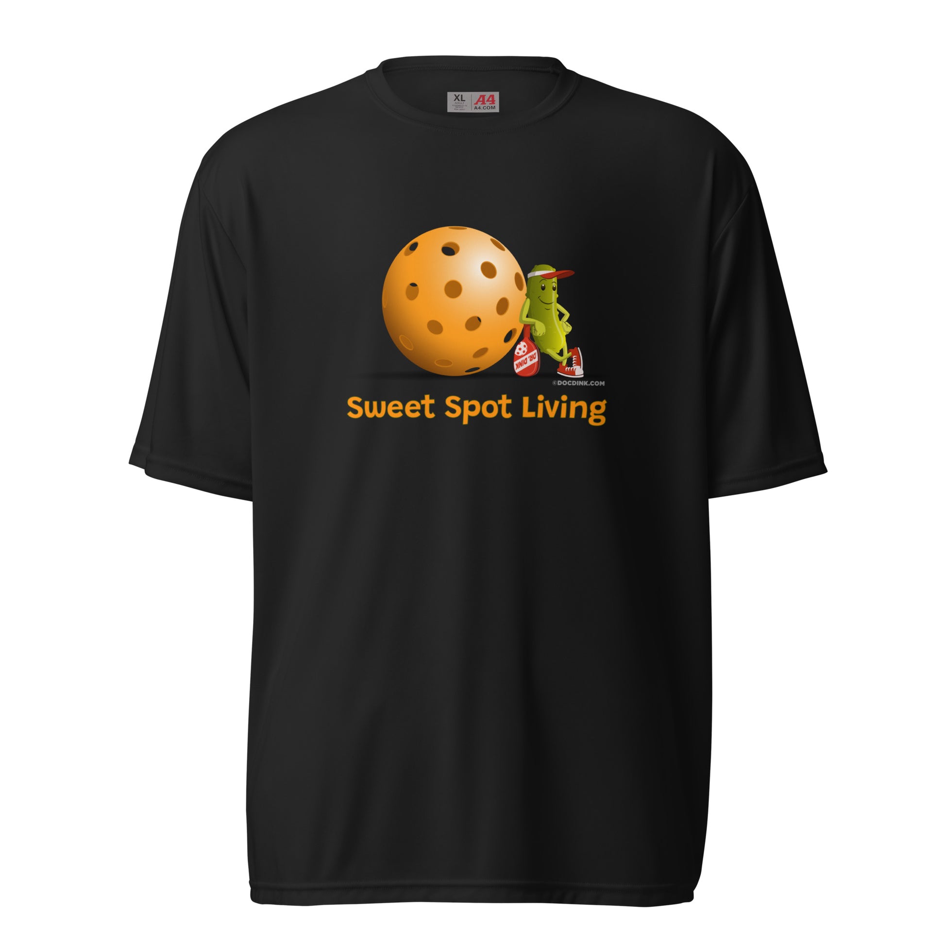 Performance Pickleball T-Shirt - Resting Pickleball - "Sweet Spot Living" - DocDink.com