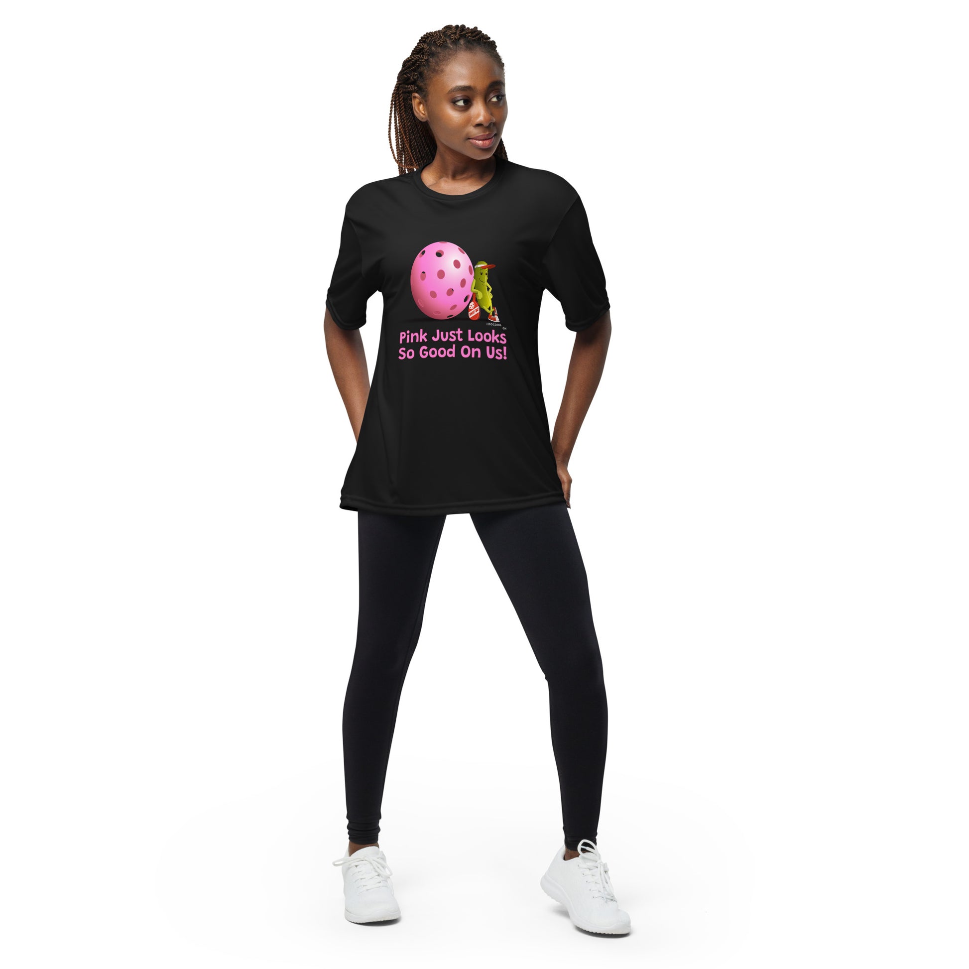 Performance Pickleball T-Shirt - Resting Pickleball - "Pink Looks So Good..." #pink - DocDink.com