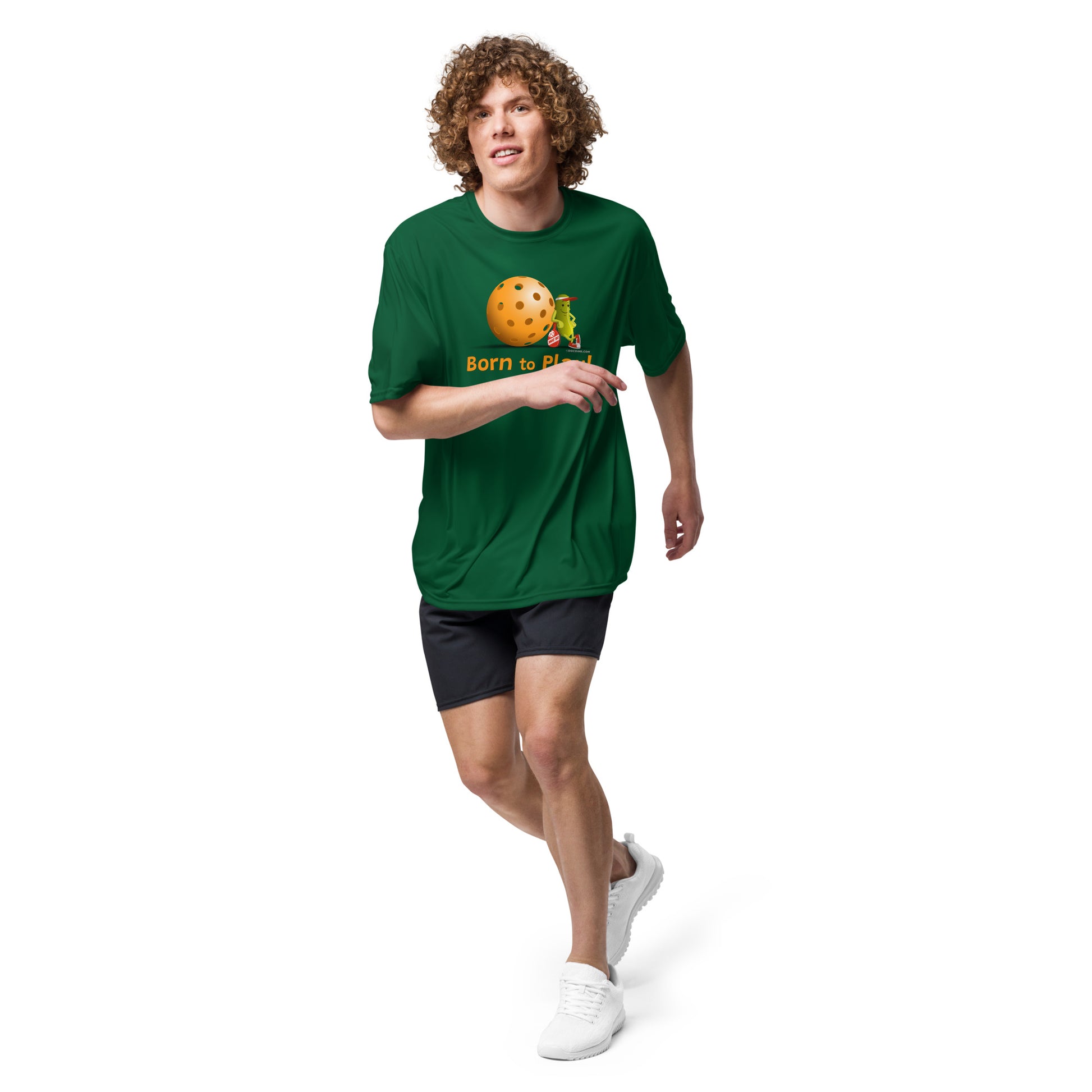 Performance Pickleball T-Shirt -Resting Pickleball - "Born to Play" - DocDink.com