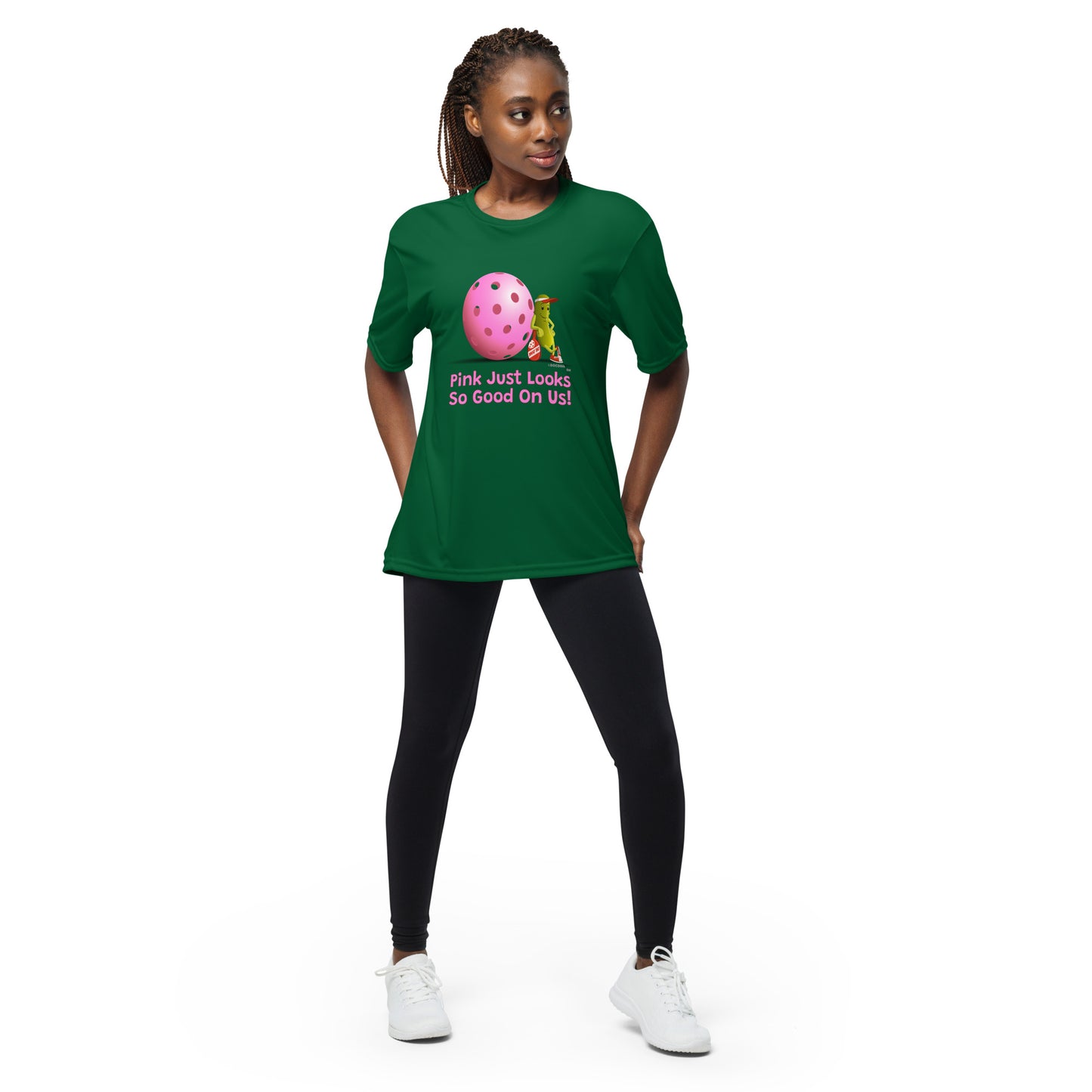 Performance Pickleball T-Shirt - Resting Pickleball - "Pink Looks So Good..." #pink - DocDink.com