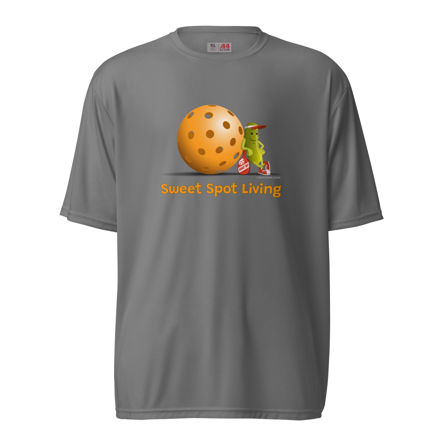 Performance Pickleball T-Shirt - Resting Pickleball - "Sweet Spot Living" - DocDink.com