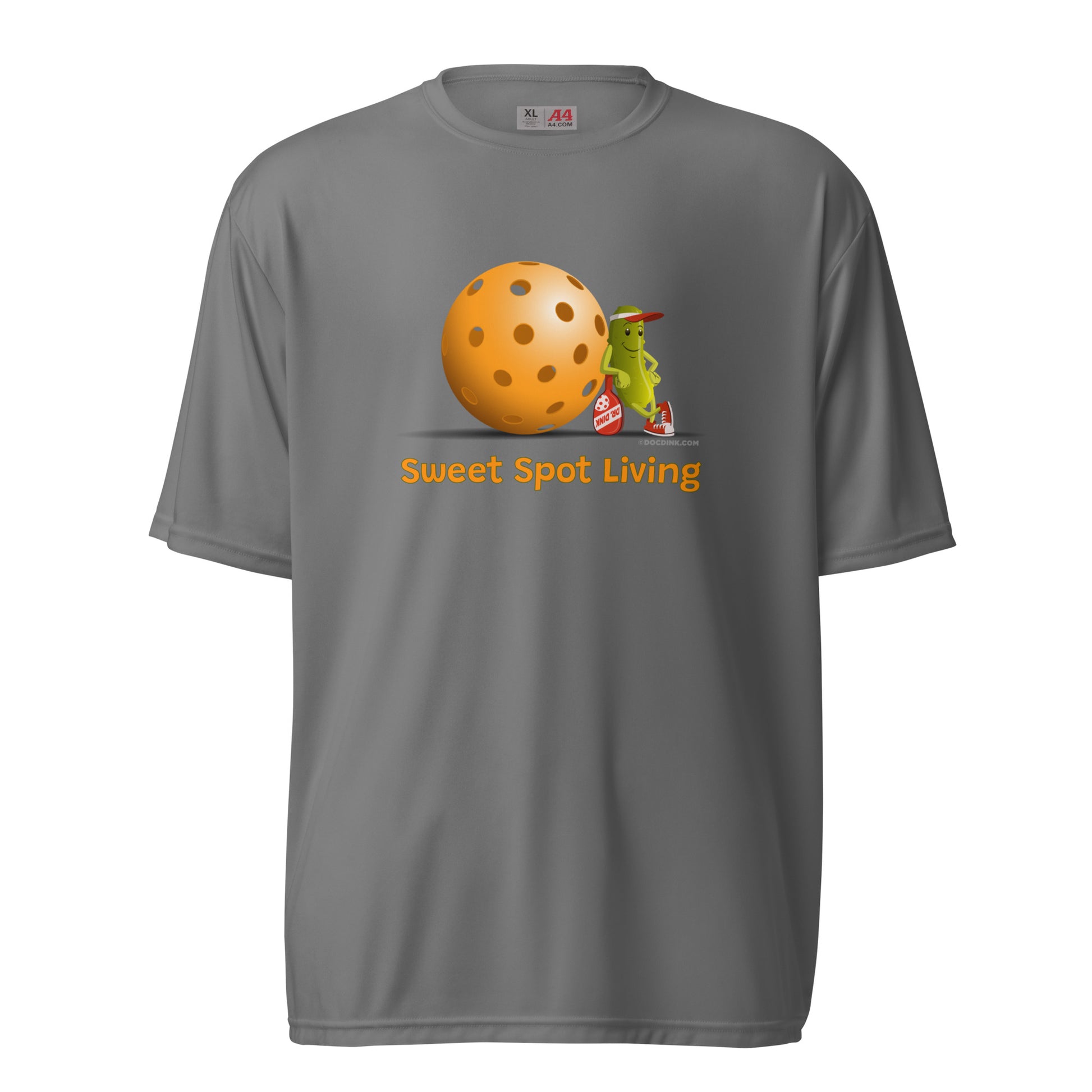 Performance Pickleball T-Shirt - Resting Pickleball - "Sweet Spot Living" - DocDink.com